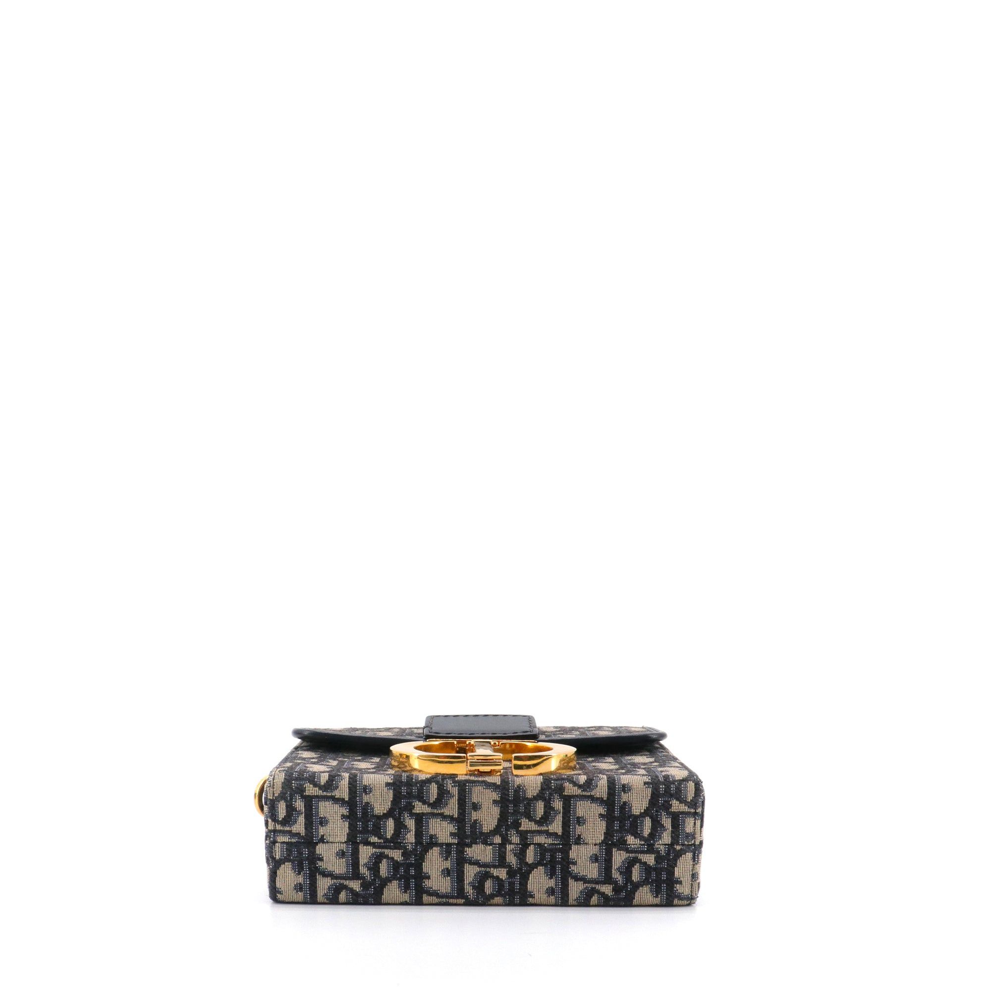 Dior DIOR - Dior 30 Montaigne Box shoulder bag in navy blue canvas and leather Size ONE SIZE - 5 Thumbnail