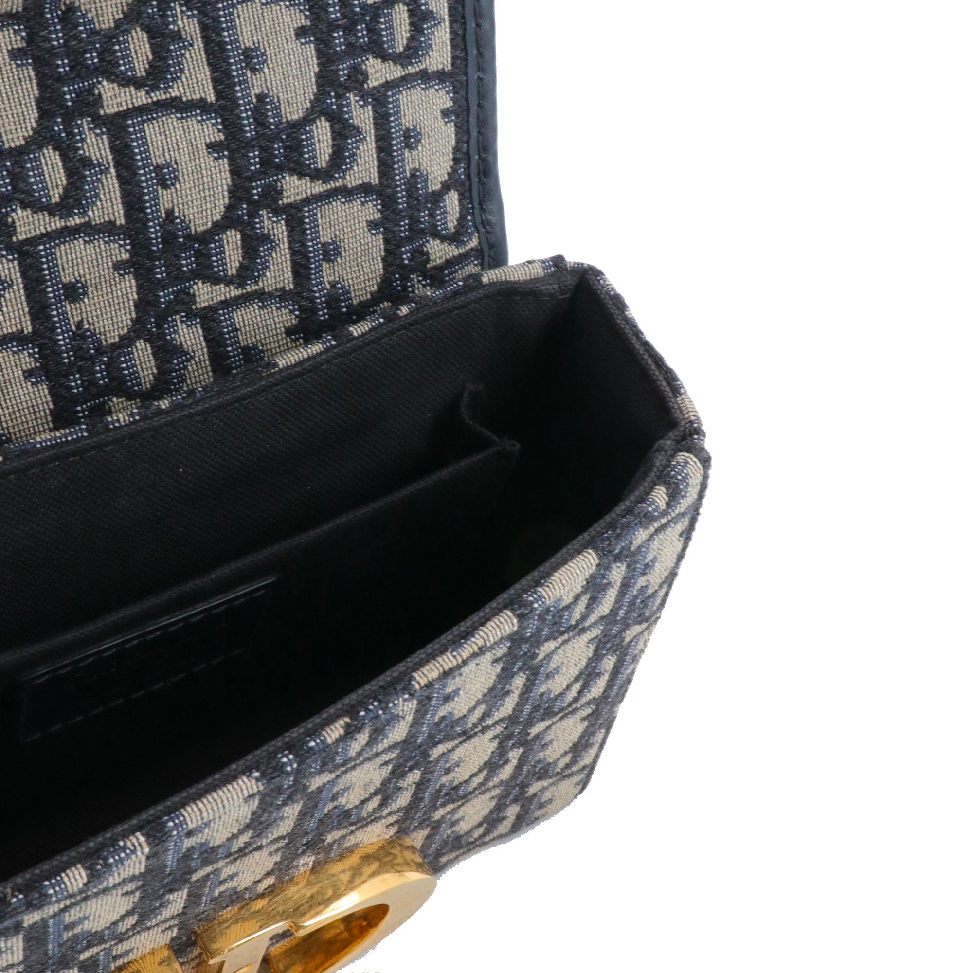 Dior DIOR - Dior 30 Montaigne Box shoulder bag in navy blue canvas and leather Size ONE SIZE - 6 Thumbnail