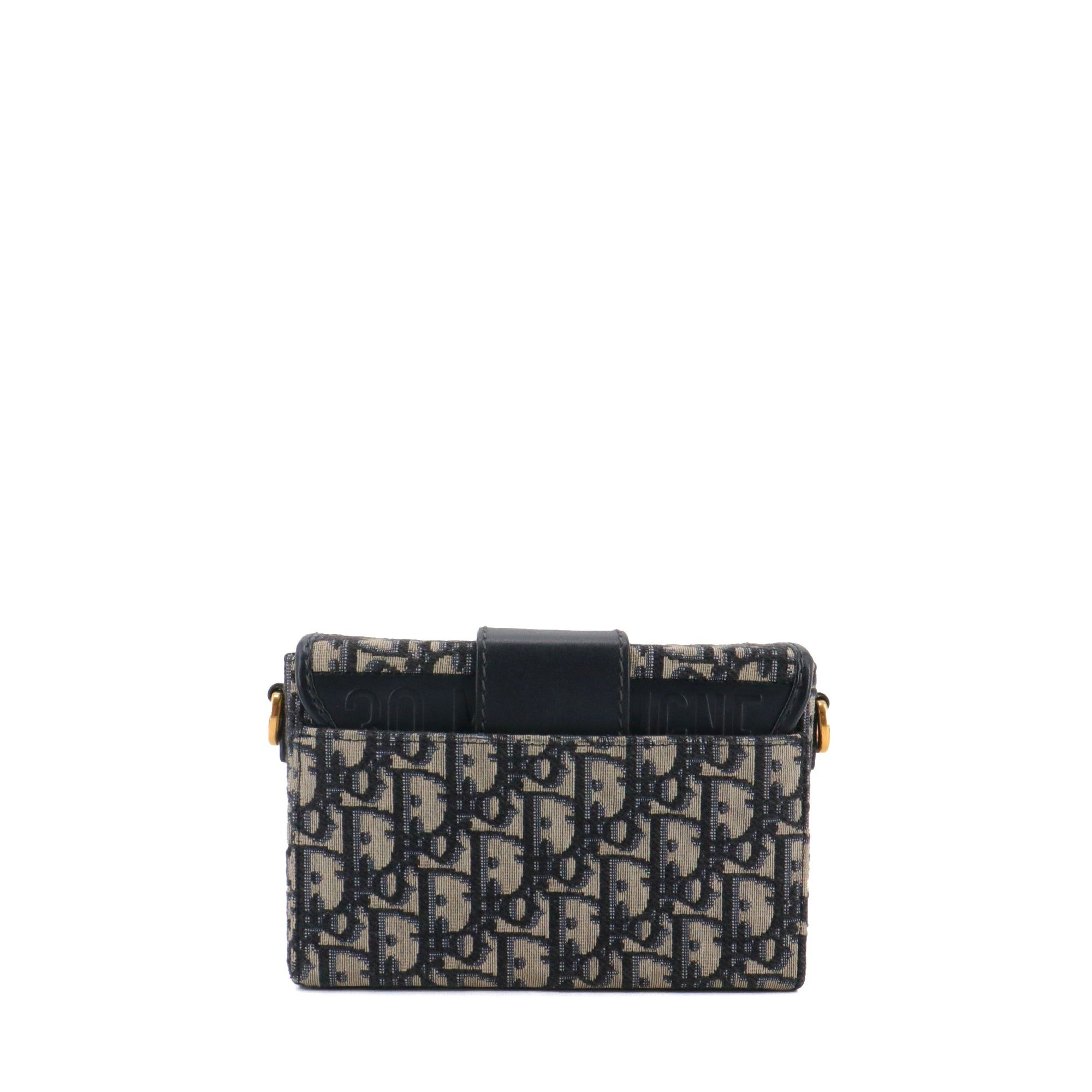 Dior DIOR - Dior 30 Montaigne Box shoulder bag in navy blue canvas and leather Size ONE SIZE - 3 Thumbnail