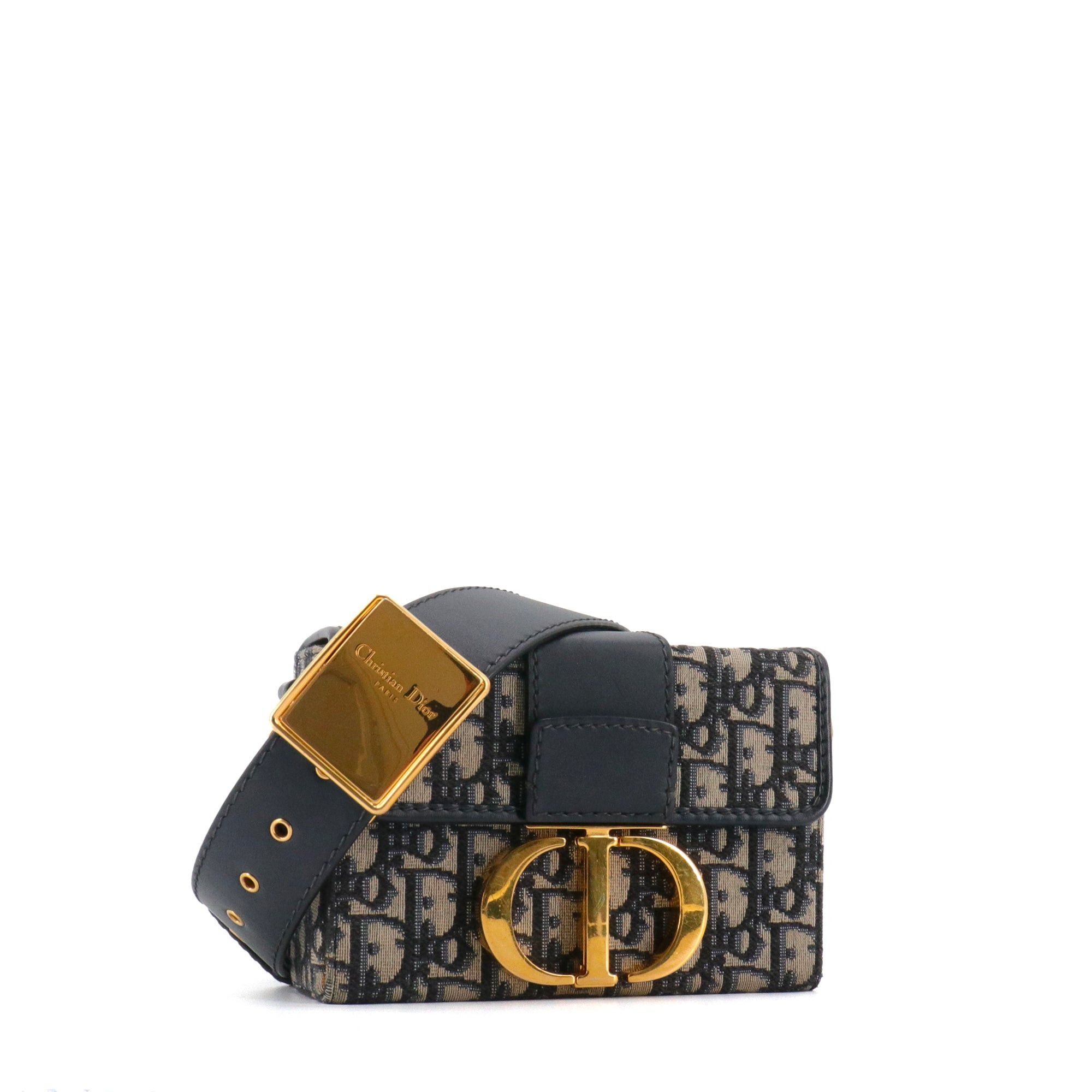 Dior DIOR - Dior 30 Montaigne Box shoulder bag in navy blue canvas and leather Size ONE SIZE - 2 Thumbnail