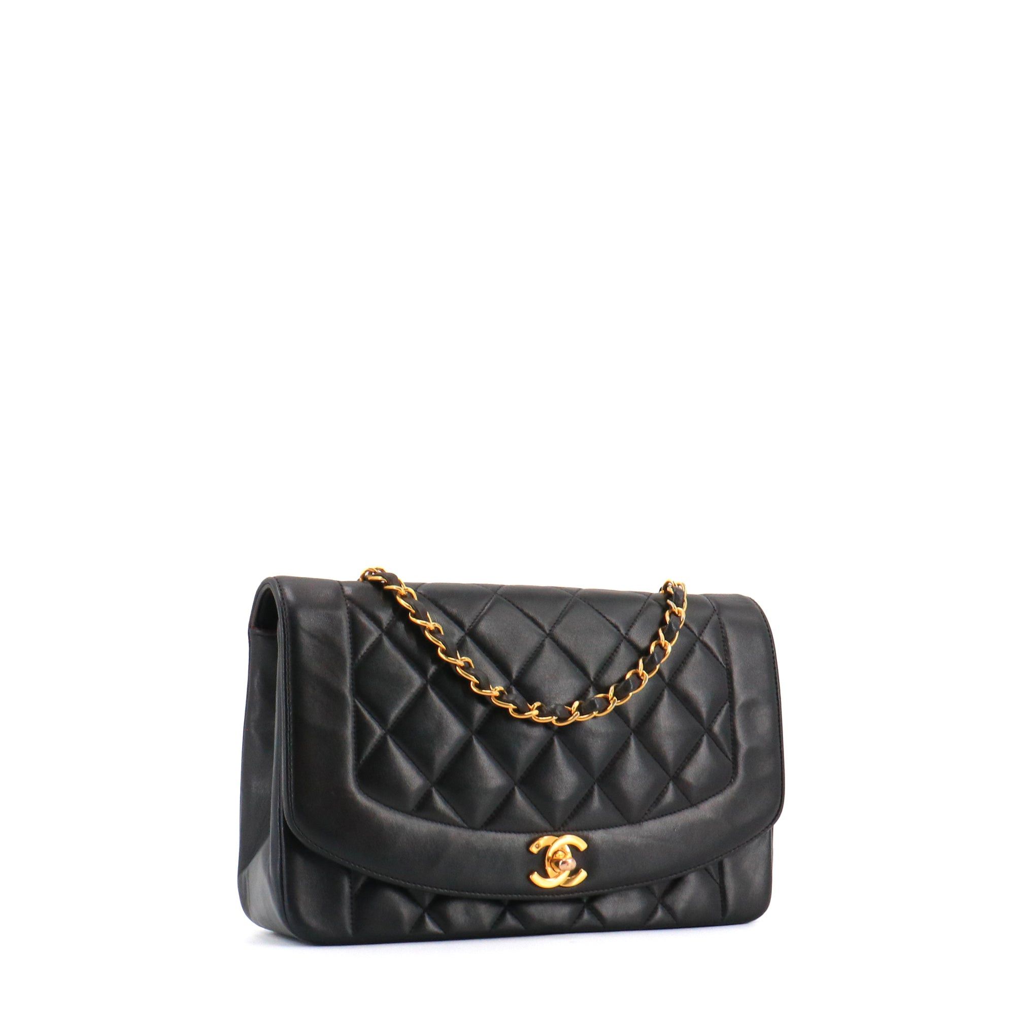Chanel CHANEL - Diana Chanel shoulder bag in vintage black quilted leather Size ONE SIZE - 2 Thumbnail