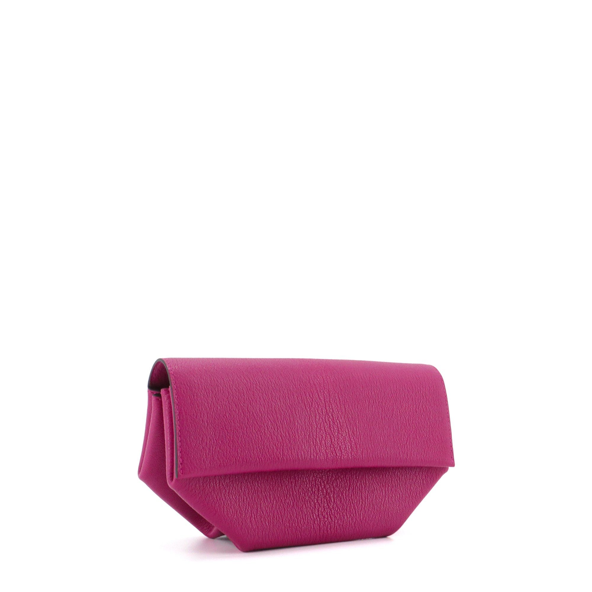 Hermes HERMÈS - Opli Hermès clutch in purple pink goat leather Size ONE SIZE - 2 Thumbnail