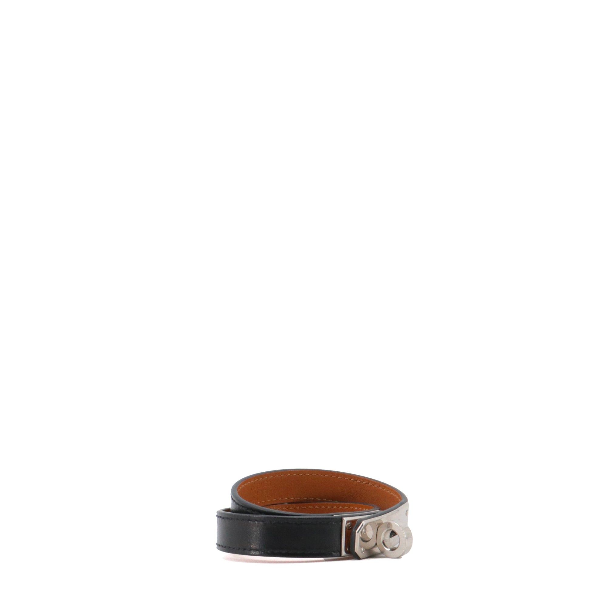 Hermes HERMÈS - Kelly Hermès double wrap bracelet in black leather (S) Size ONE SIZE - 2 Thumbnail