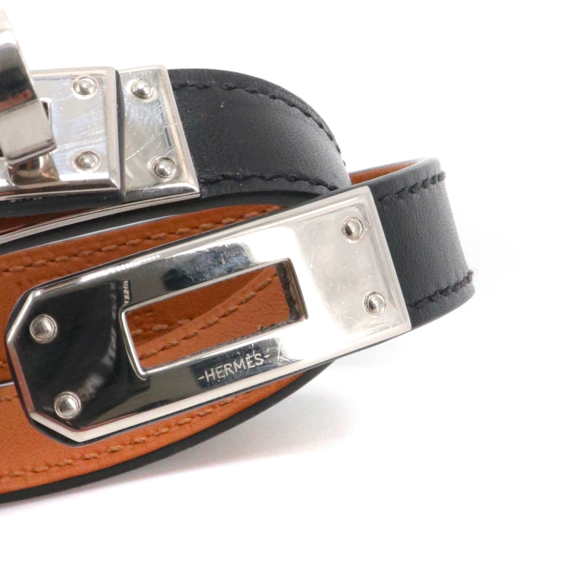 Hermes HERMÈS - Kelly Hermès double wrap bracelet in black leather (S) Size ONE SIZE - 3 Thumbnail