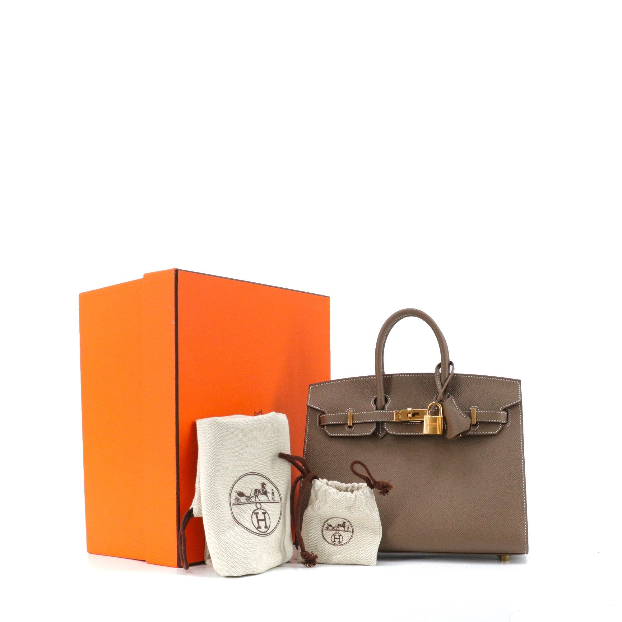 Hermes HERMÈS - Birkin 25 Hermès handbag in etoupe epsom leather Size ONE SIZE - 9 Thumbnail