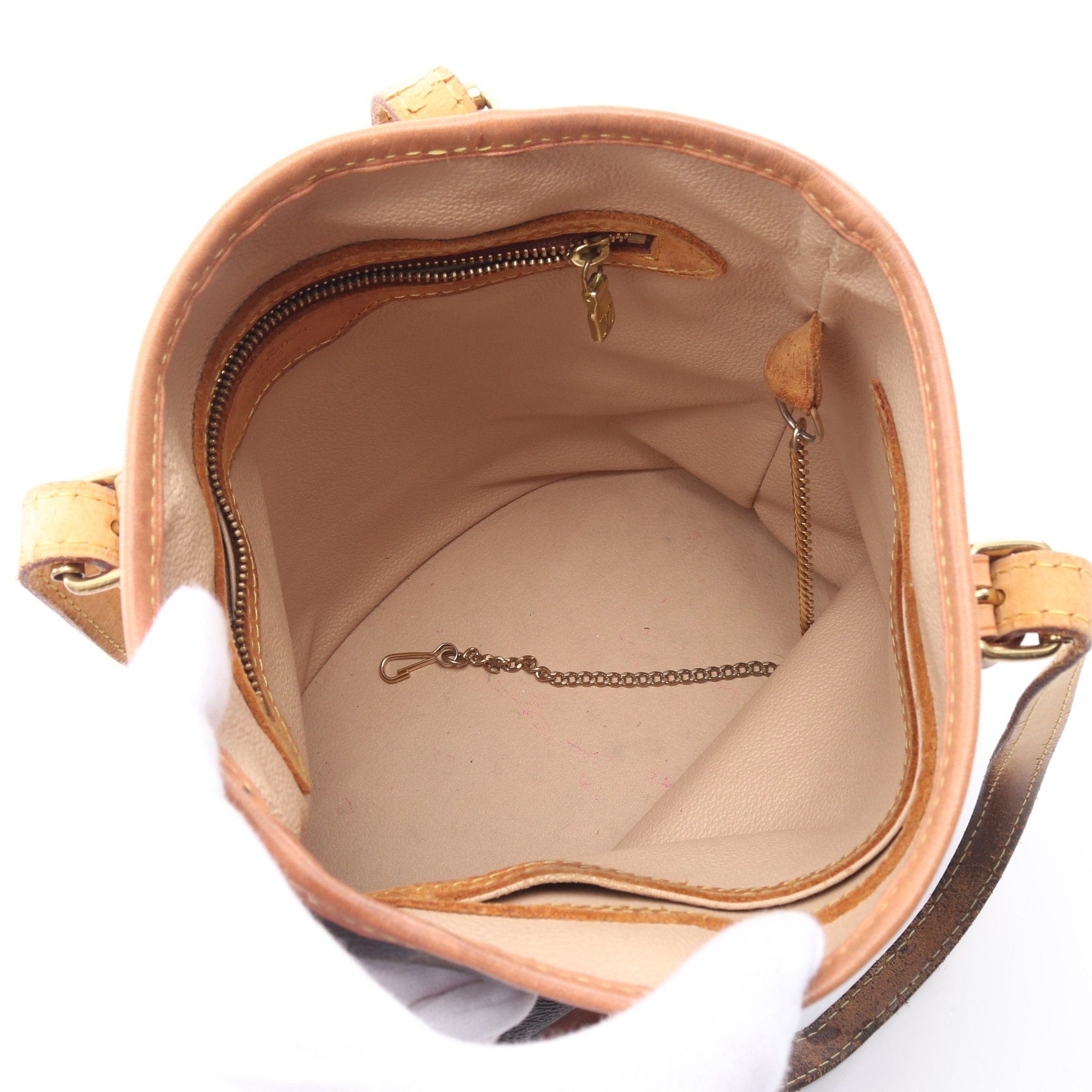 Louis Vuitton Louis Vuitton Bucket Pm Monogram Handbag Leather Brown Size ONE SIZE - 3 Thumbnail