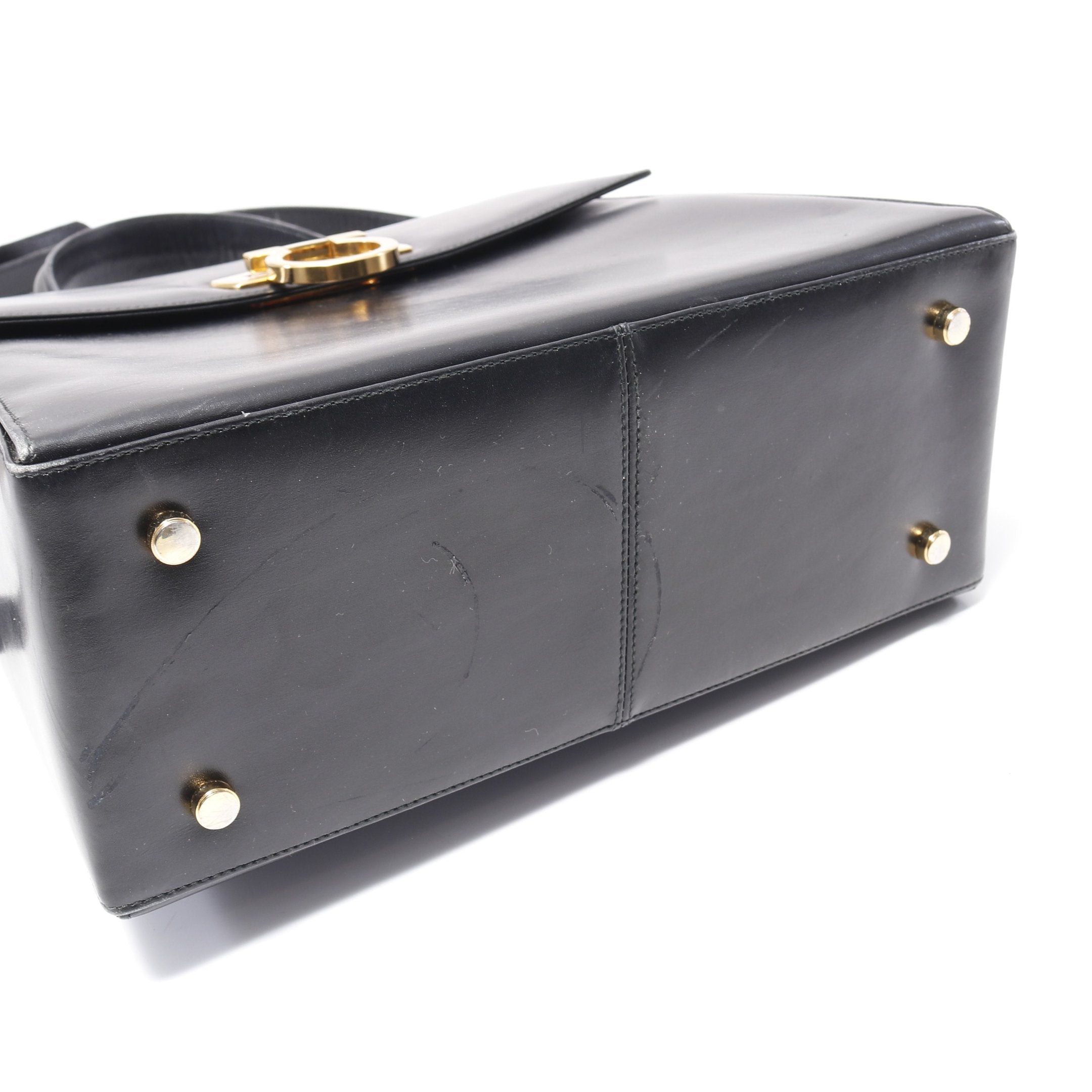 Salvatore Ferragamo Salvatore Ferragamo Gancini Handbag Leather Black Size ONE SIZE - 6 Thumbnail
