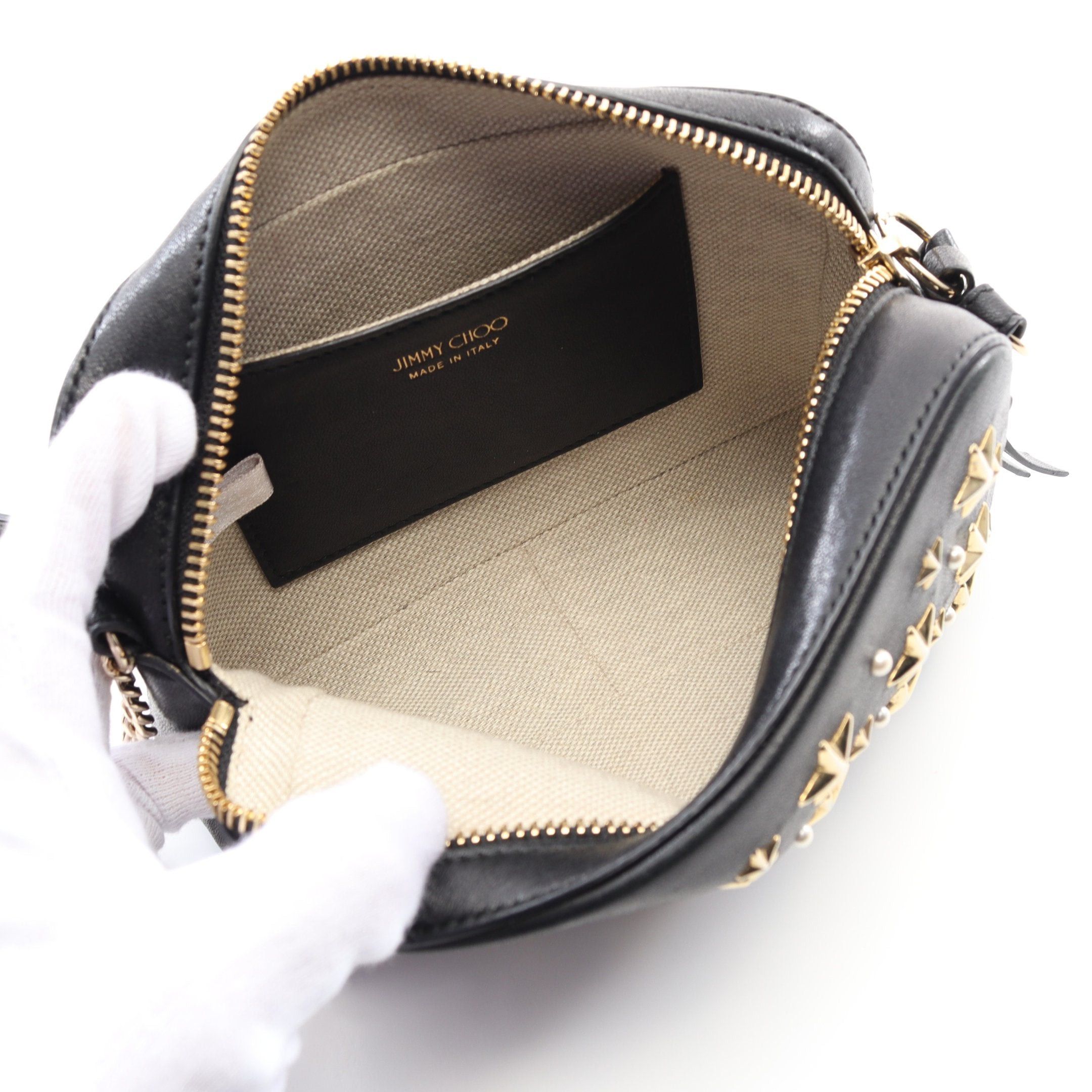 Jimmy Choo Jimmy Choo Shoulder Bag Leather Black Star Studs Size ONE SIZE - 3 Thumbnail