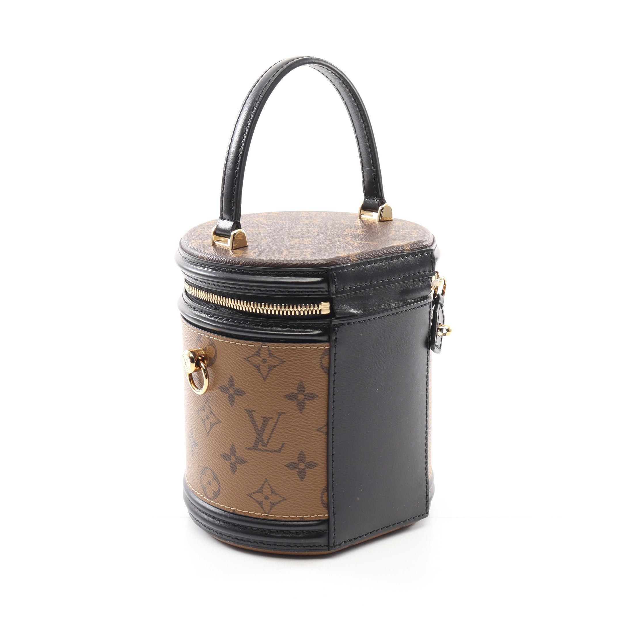 Louis Vuitton Louis Vuitton Cannes Monogram Reverse Handbag Vanity Bag Leather Brown Black Size ONE SIZE - 2 Thumbnail