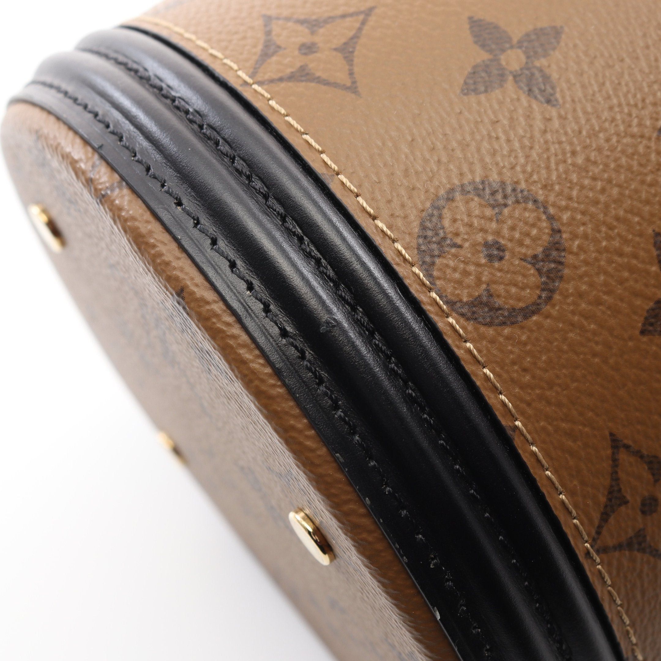 Louis Vuitton Louis Vuitton Cannes Monogram Reverse Handbag Vanity Bag Leather Brown Black Size ONE SIZE - 7 Thumbnail