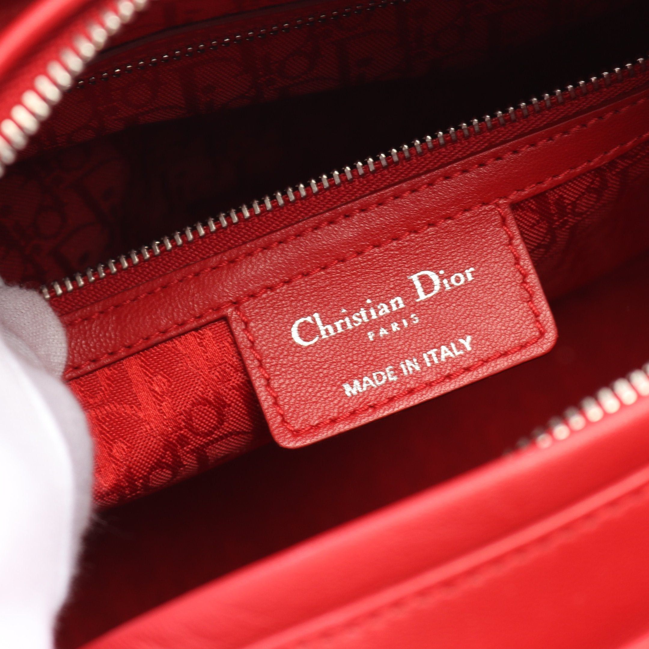 Dior Dior Lady Dior Large Handbag Leather Red Size ONE SIZE - 4 Thumbnail