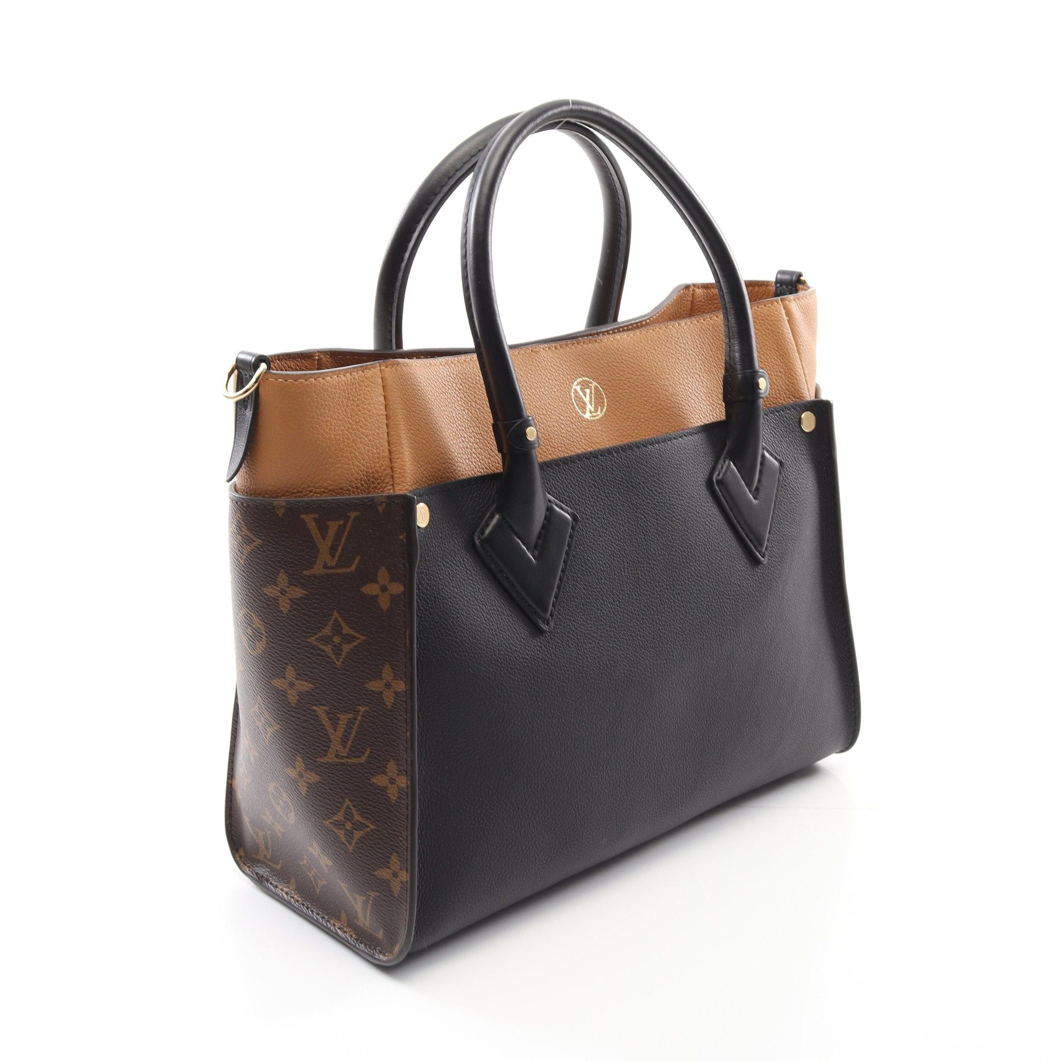 Louis Vuitton Louis Vuitton On My Side Mm Monogram Noir Handbag Leather Black Brown Light Size ONE SIZE - 2 Thumbnail