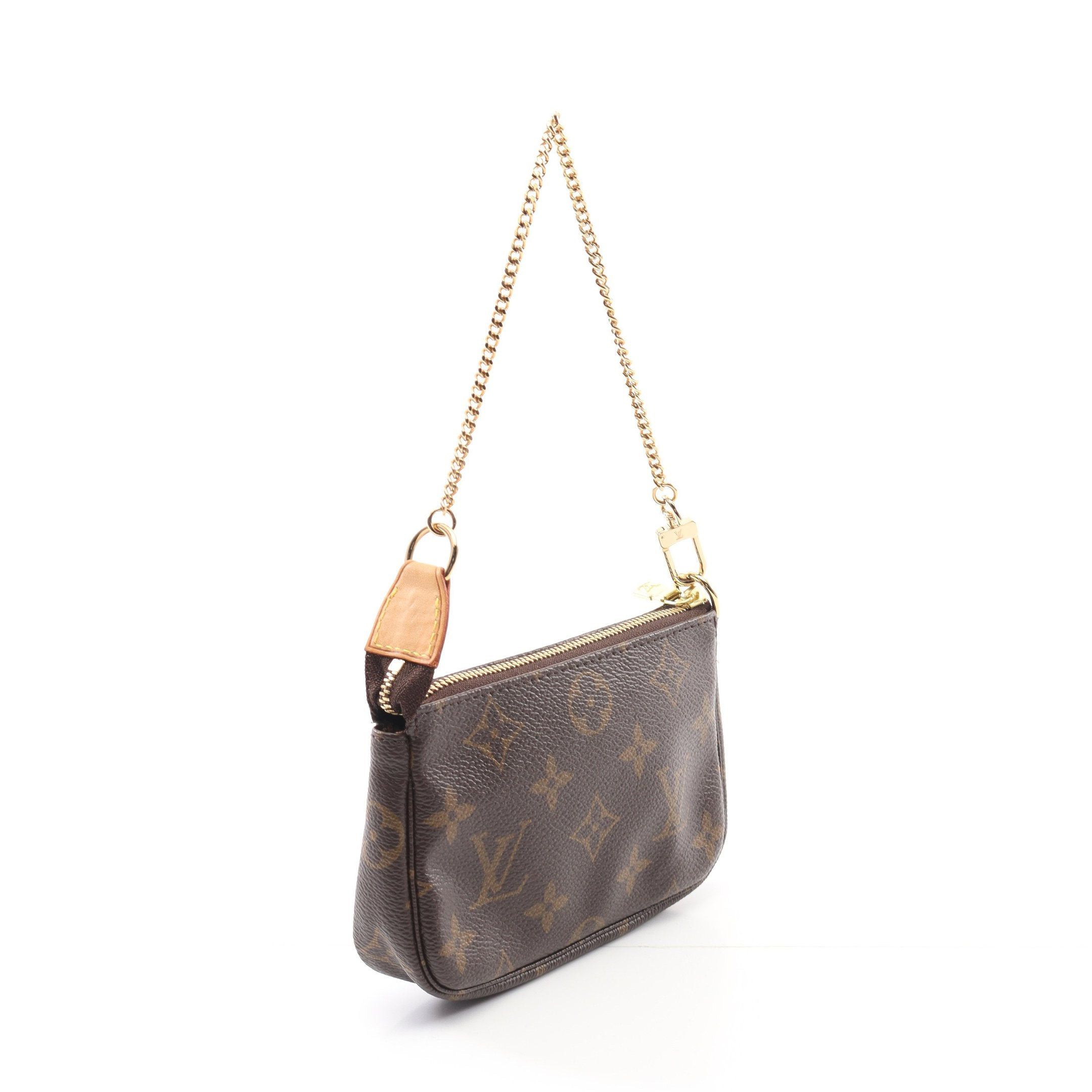 Louis Vuitton Louis Vuitton Mini Pochette Accessoires Monogram Chain Handbag Leather Brown Size ONE SIZE - 2 Thumbnail
