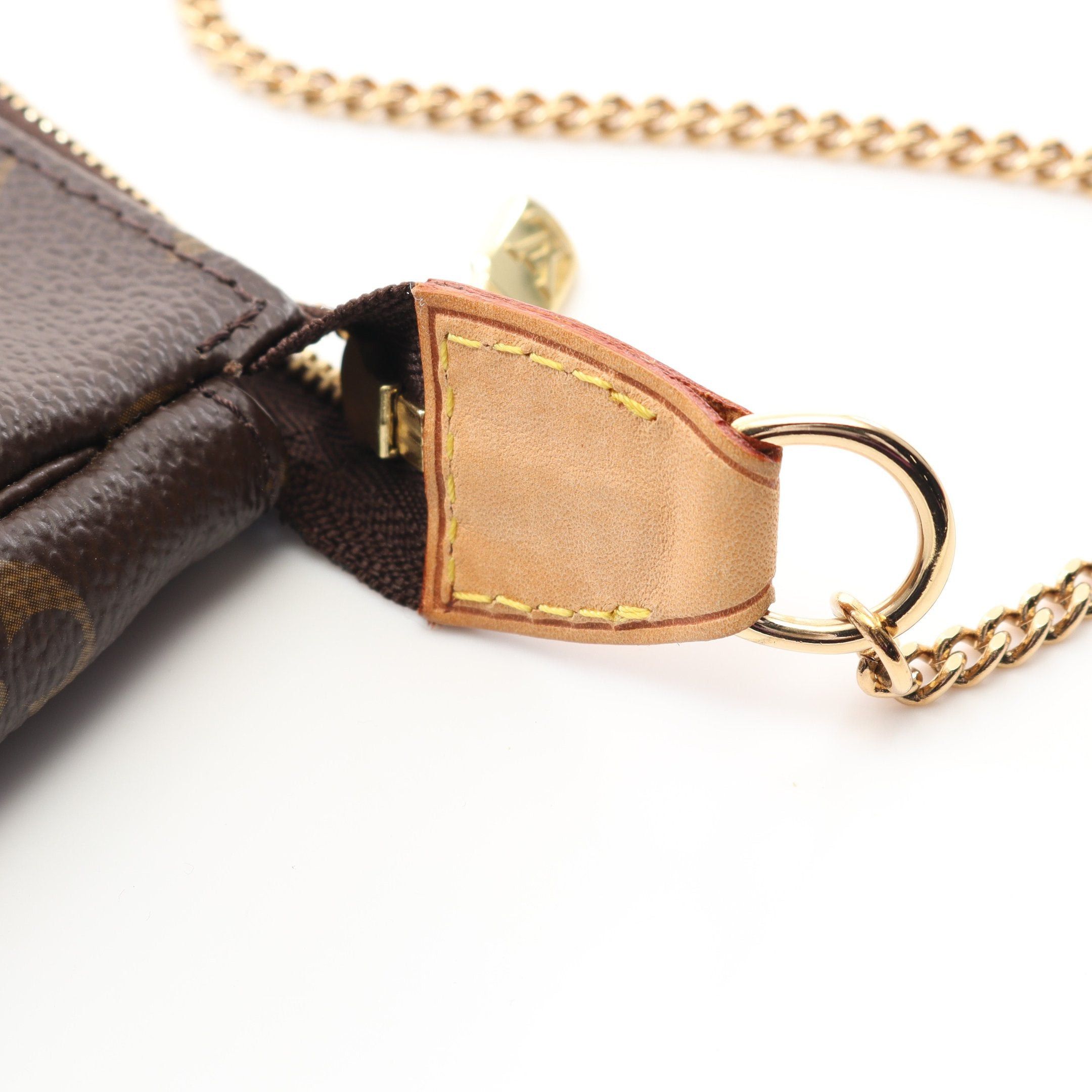 Louis Vuitton Louis Vuitton Mini Pochette Accessoires Monogram Chain Handbag Leather Brown Size ONE SIZE - 6 Thumbnail