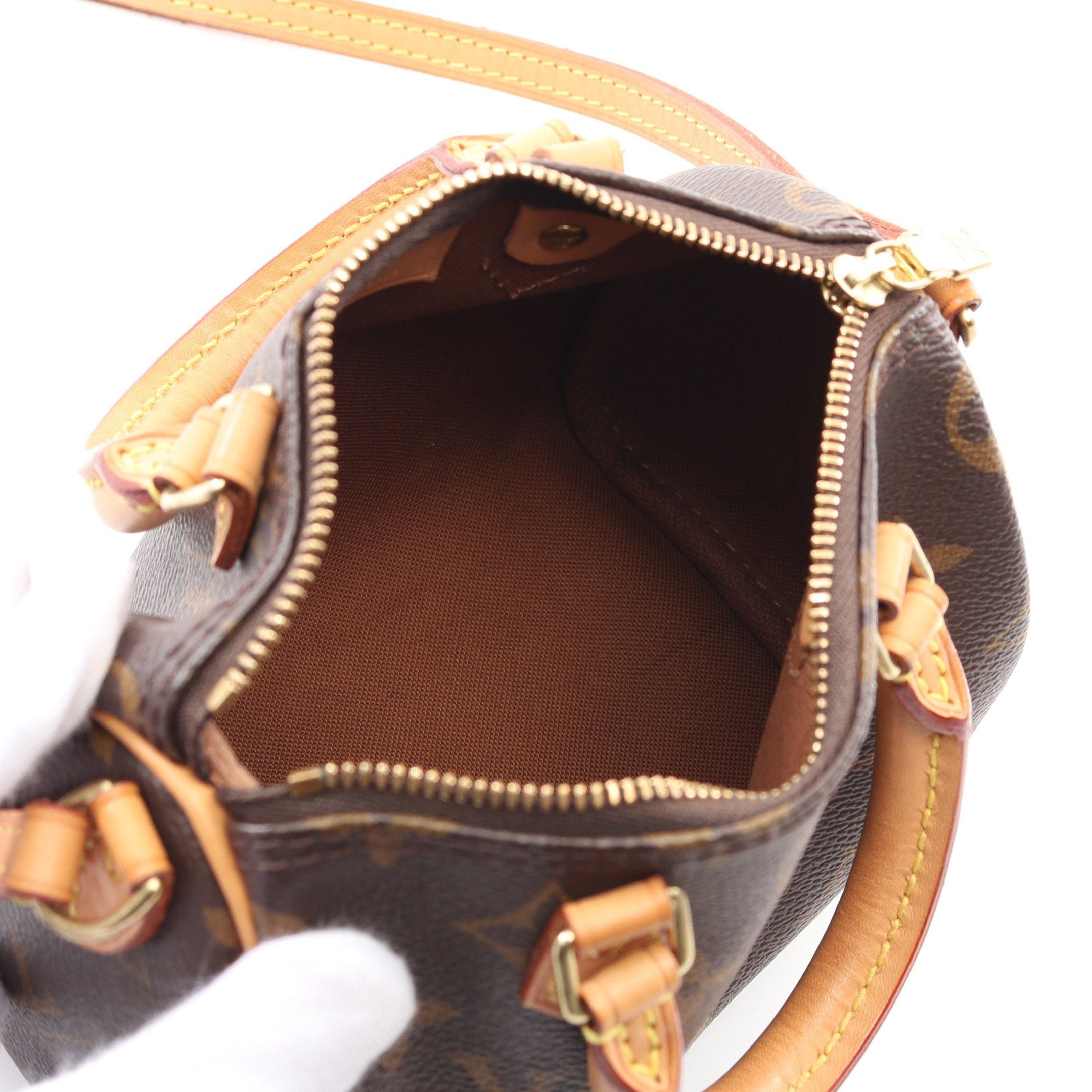 Louis Vuitton Louis Vuitton Nano Speedy Monogram Shoulder Bag Leather Brown Size ONE SIZE - 3 Thumbnail