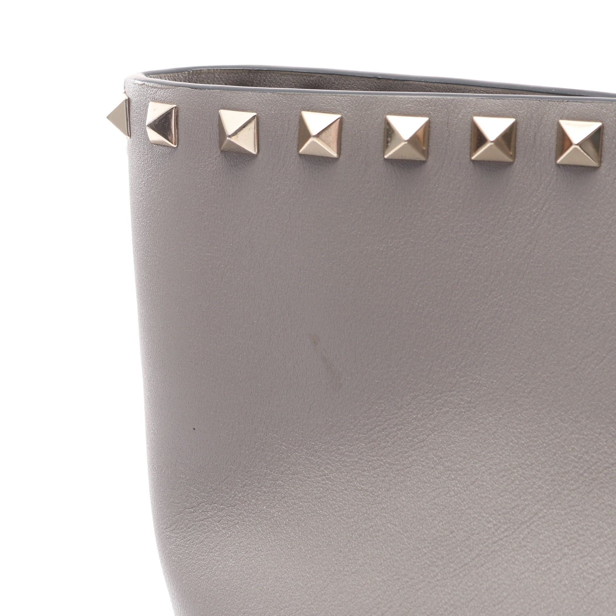 Valentino Valentino Rockstud Shoulder Bag Tote Leather Gray Size ONE SIZE - 12 Thumbnail