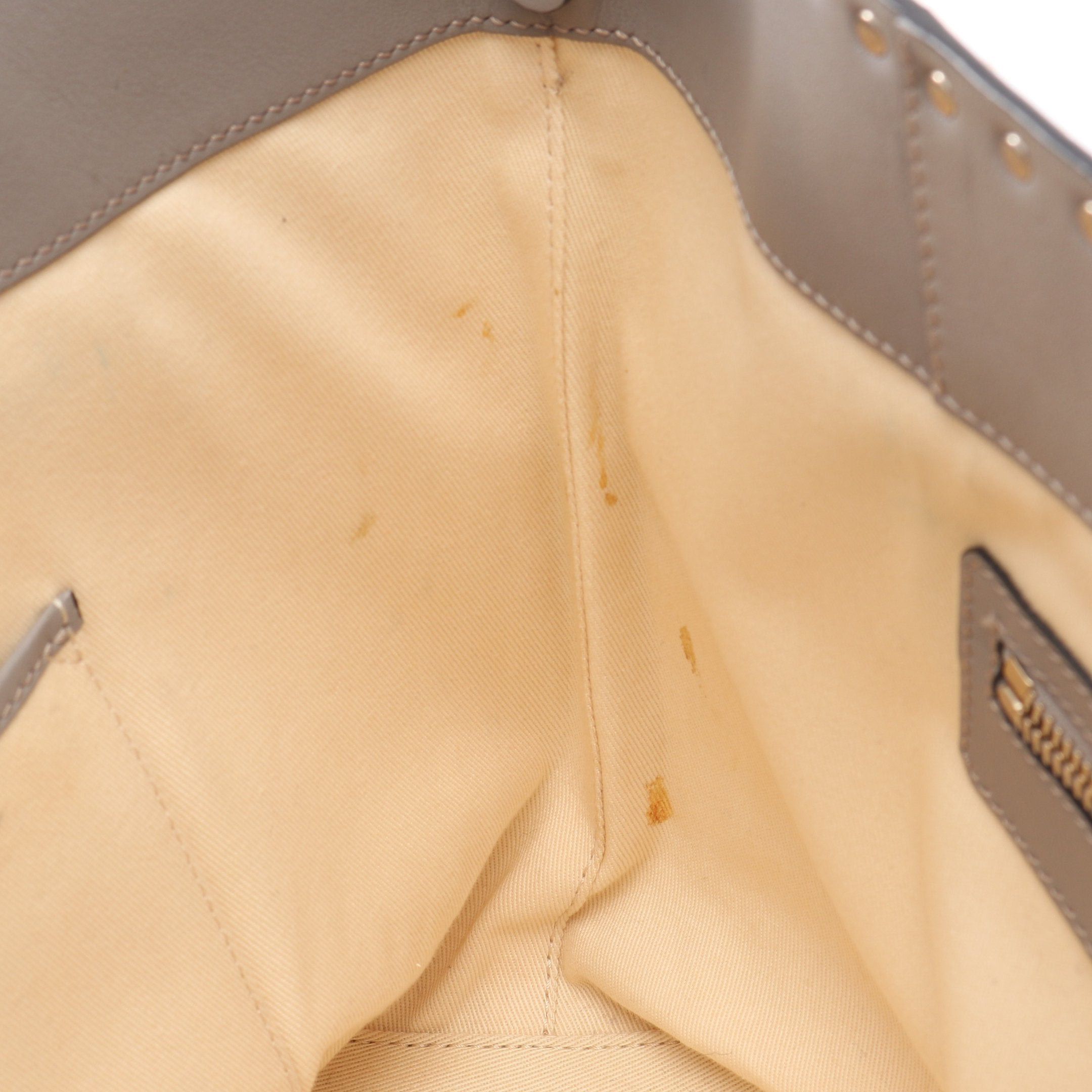 Valentino Valentino Rockstud Shoulder Bag Tote Leather Gray Size ONE SIZE - 8 Thumbnail