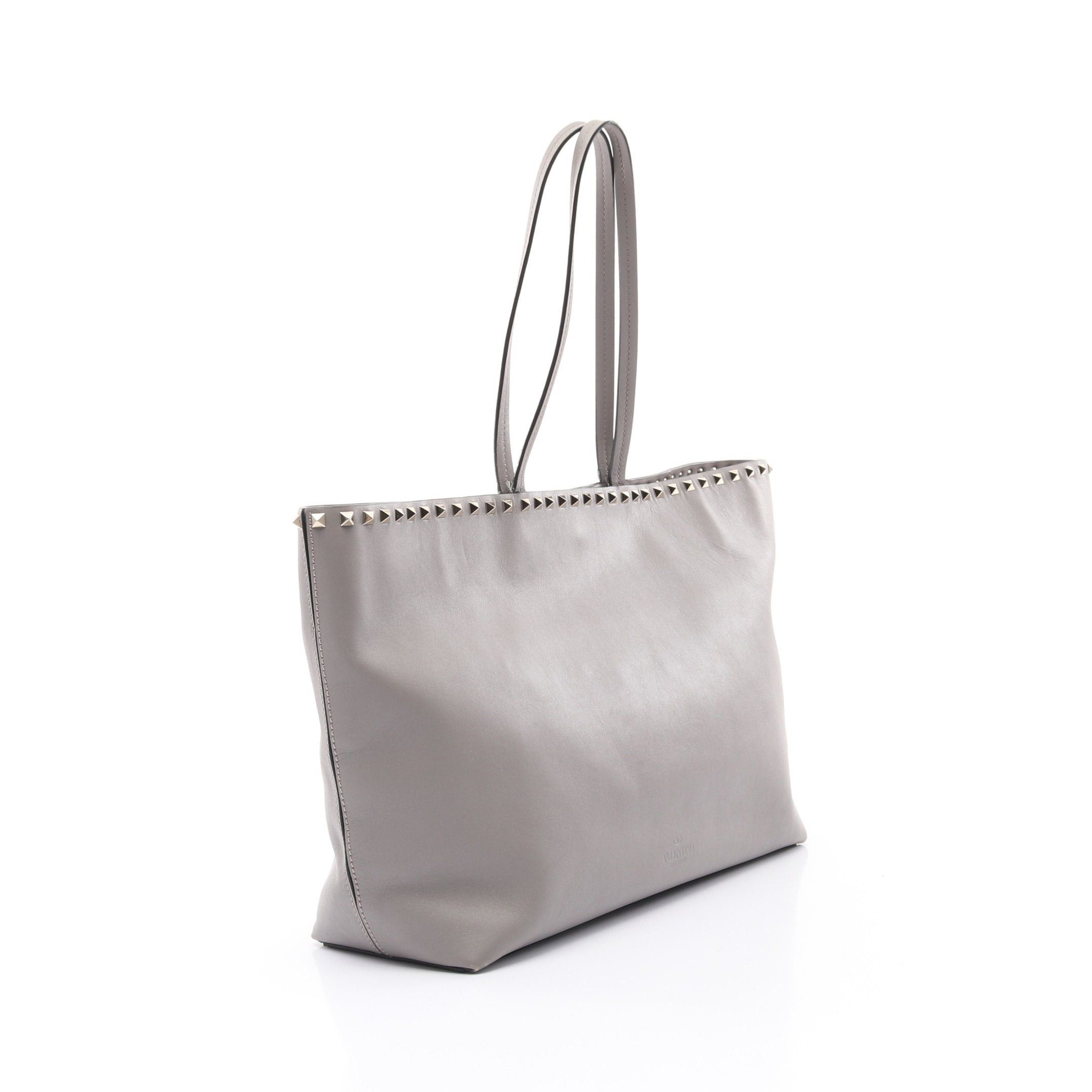 Valentino Valentino Rockstud Shoulder Bag Tote Leather Gray Size ONE SIZE - 2 Thumbnail