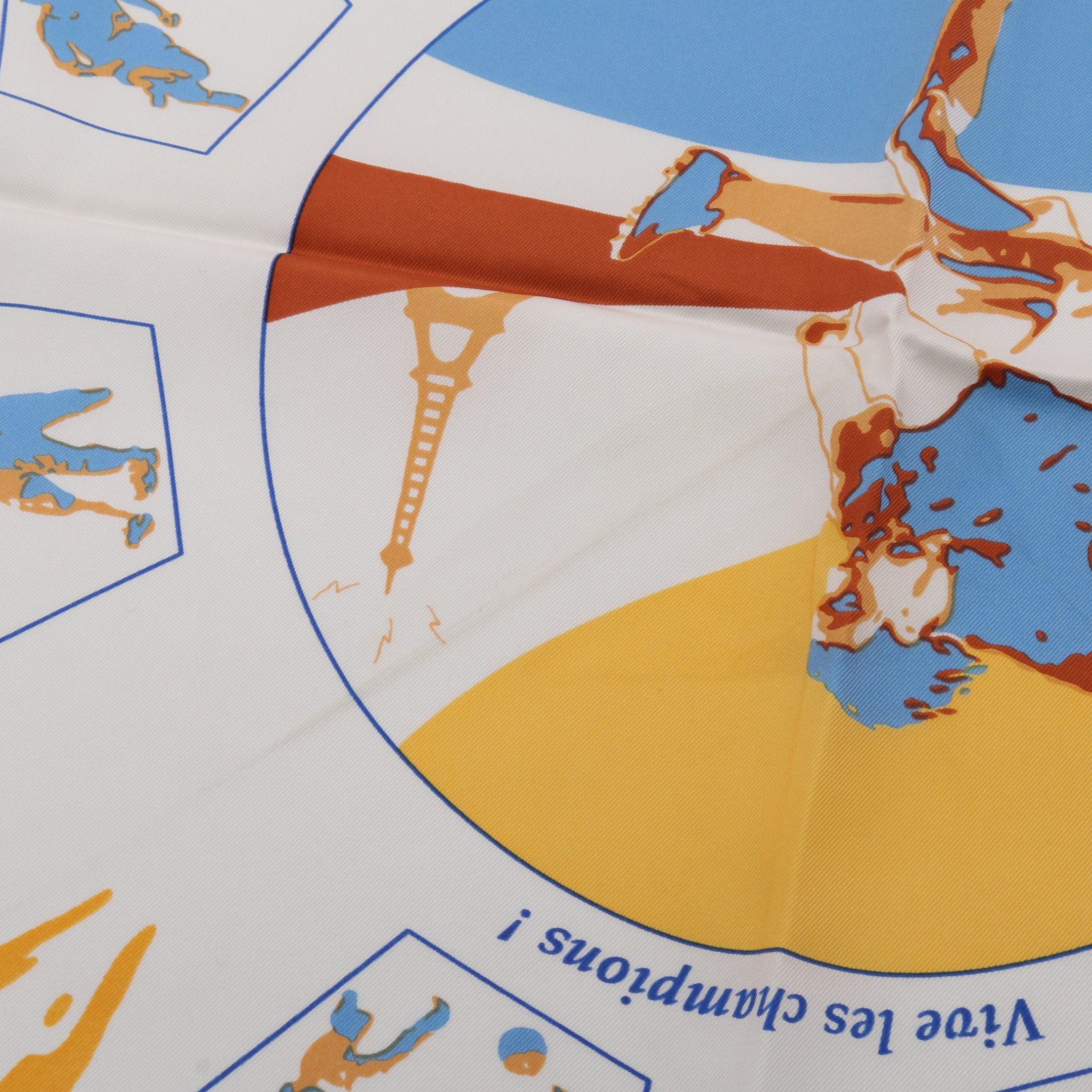 Hermes Hermes Carres 90 Vive Les Champions! Scarf Silk Multicolor Size ONE SIZE - 4 Thumbnail