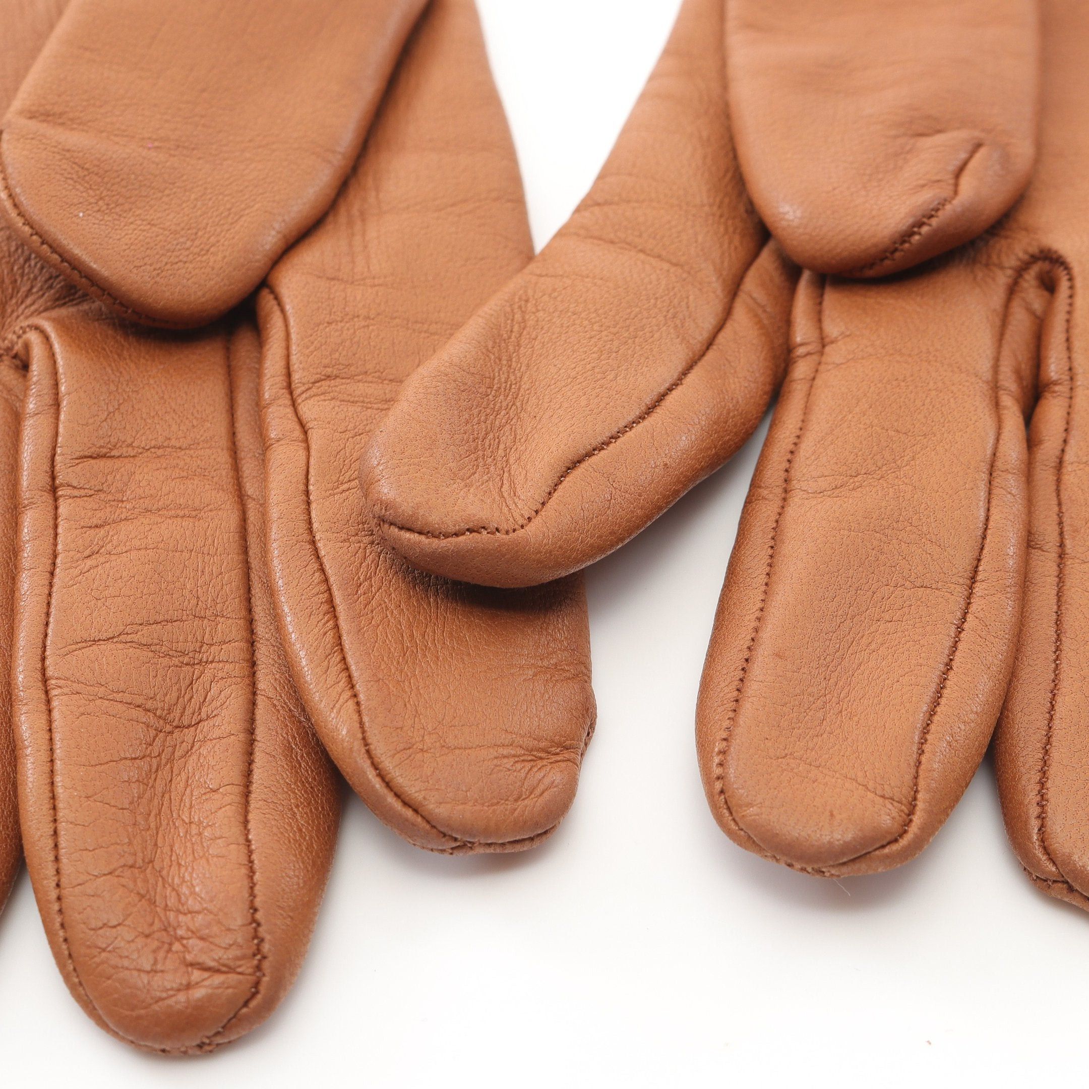 Hermes Hermes H Logo Gloves Glove Lambskin Brown Silver Hardware Size ONE SIZE - 10 Thumbnail
