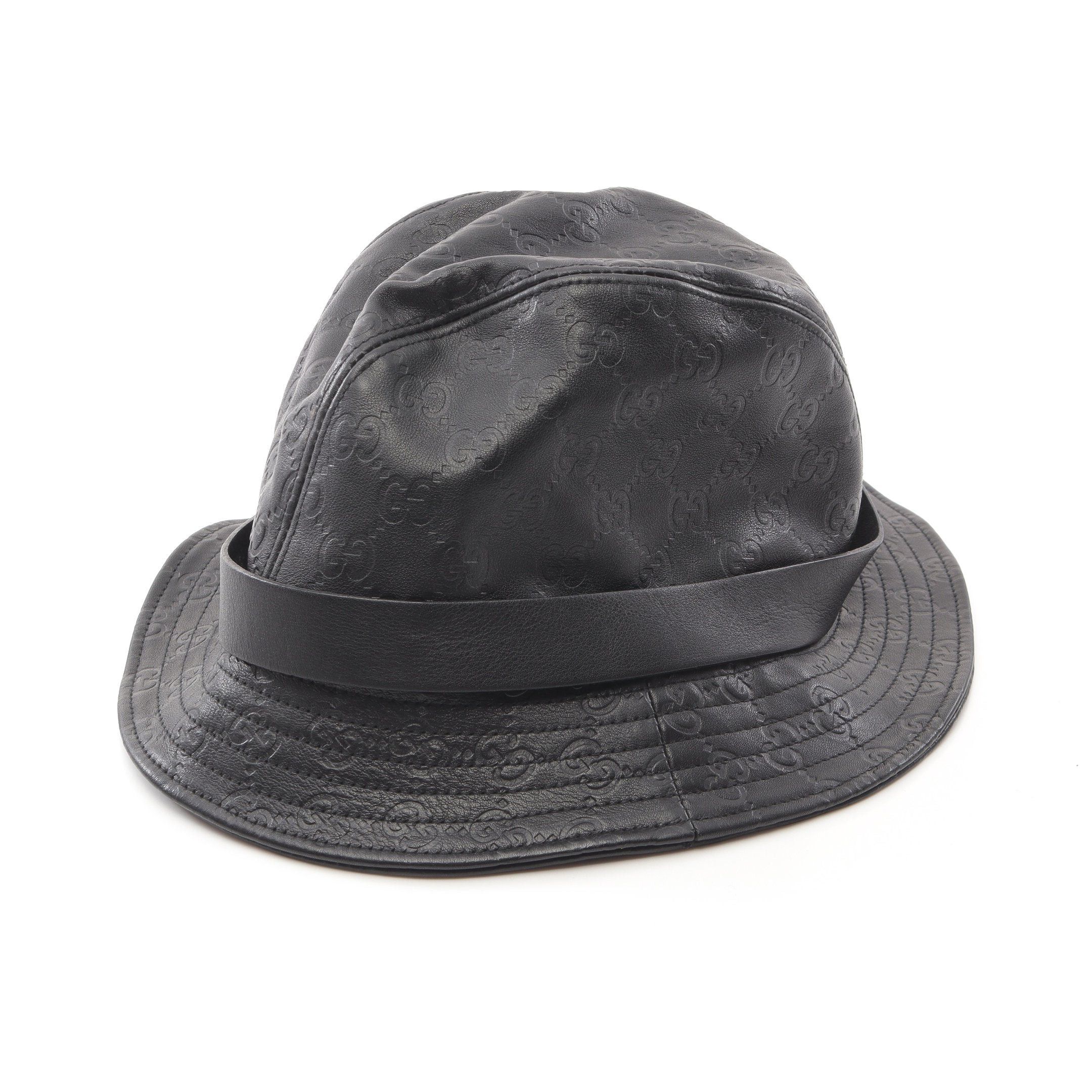 Gucci Gucci Gucci Sima Bucket Hat Leather Black Size ONE SIZE - 2 Thumbnail