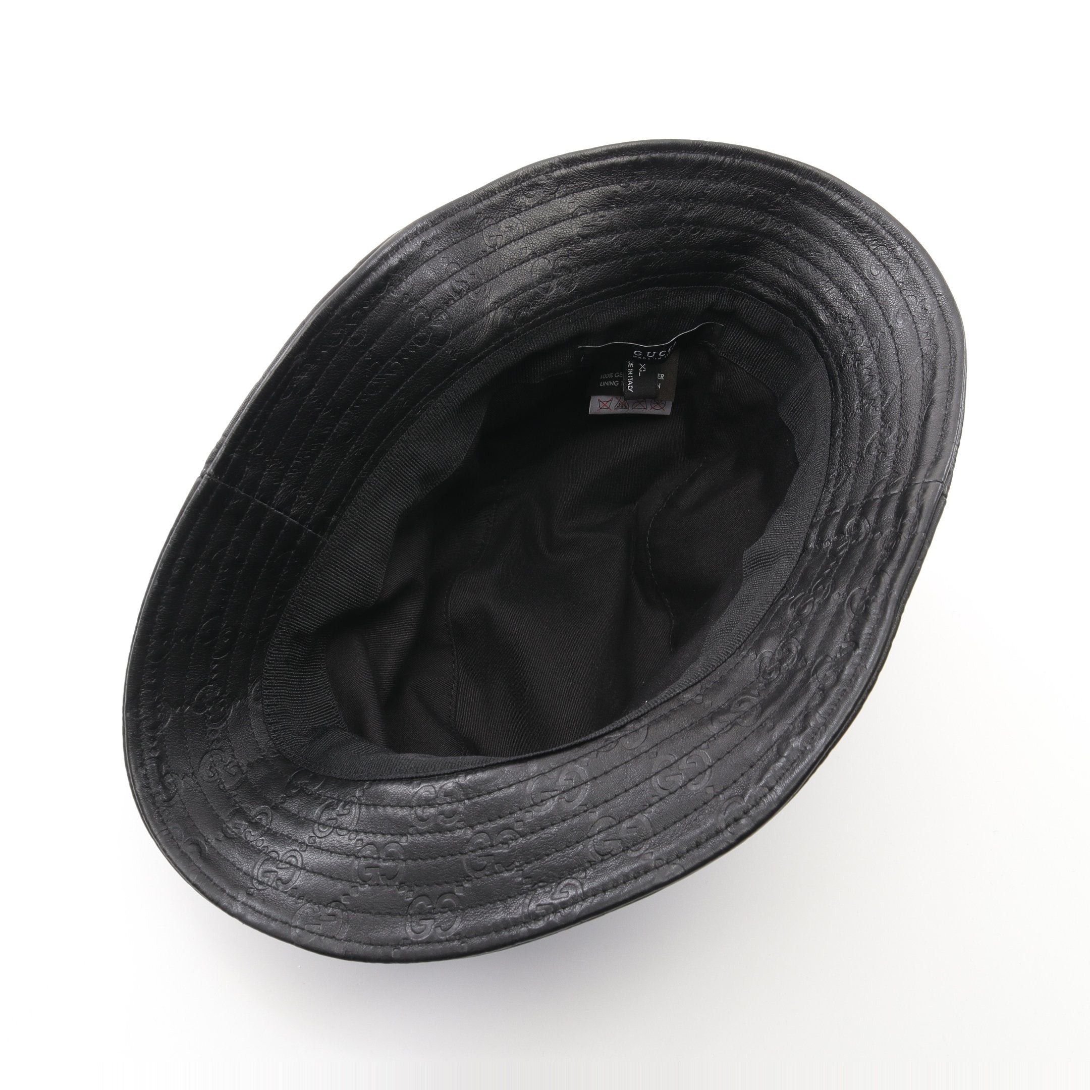 Gucci Gucci Gucci Sima Bucket Hat Leather Black Size ONE SIZE - 3 Thumbnail