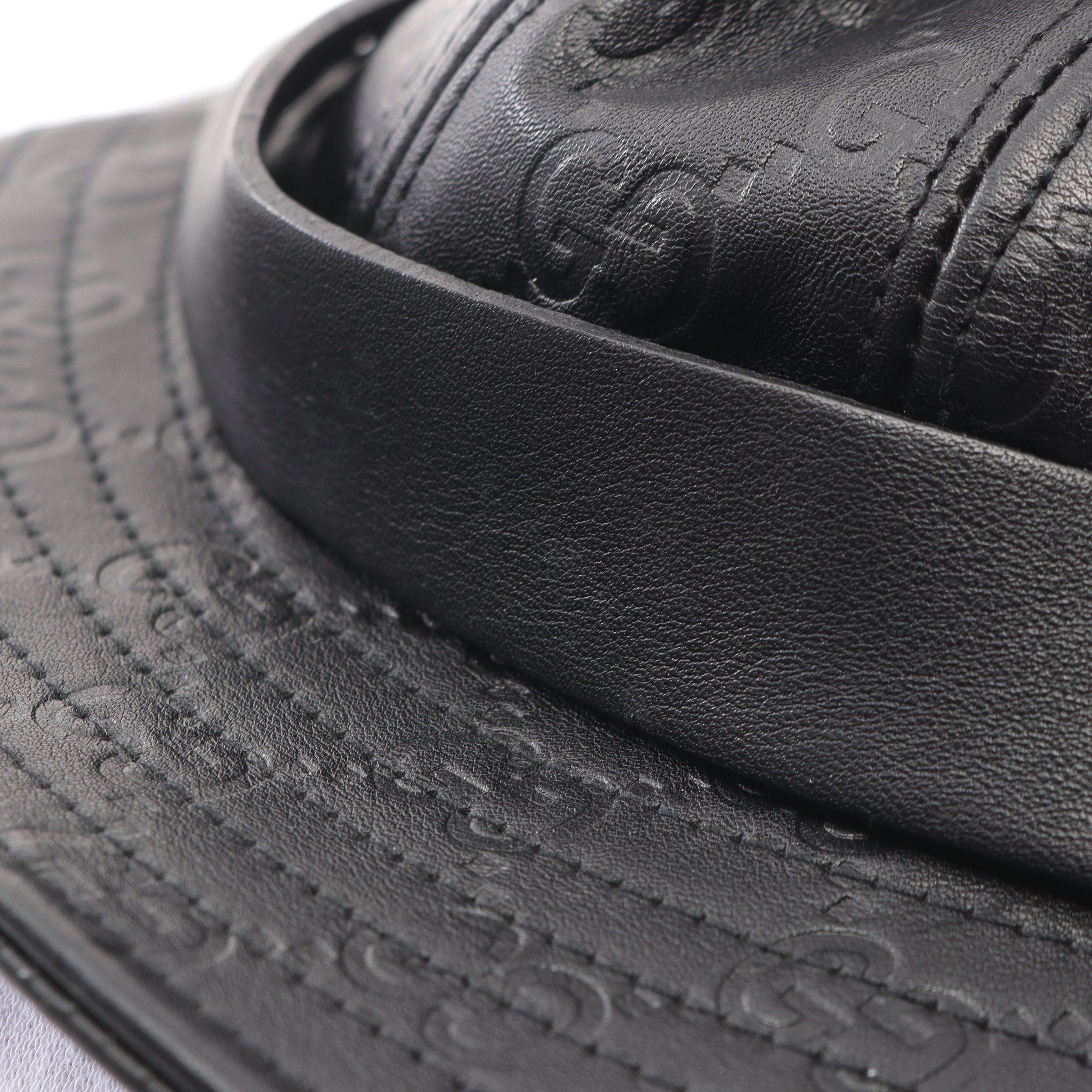 Gucci Gucci Gucci Sima Bucket Hat Leather Black Size ONE SIZE - 8 Thumbnail