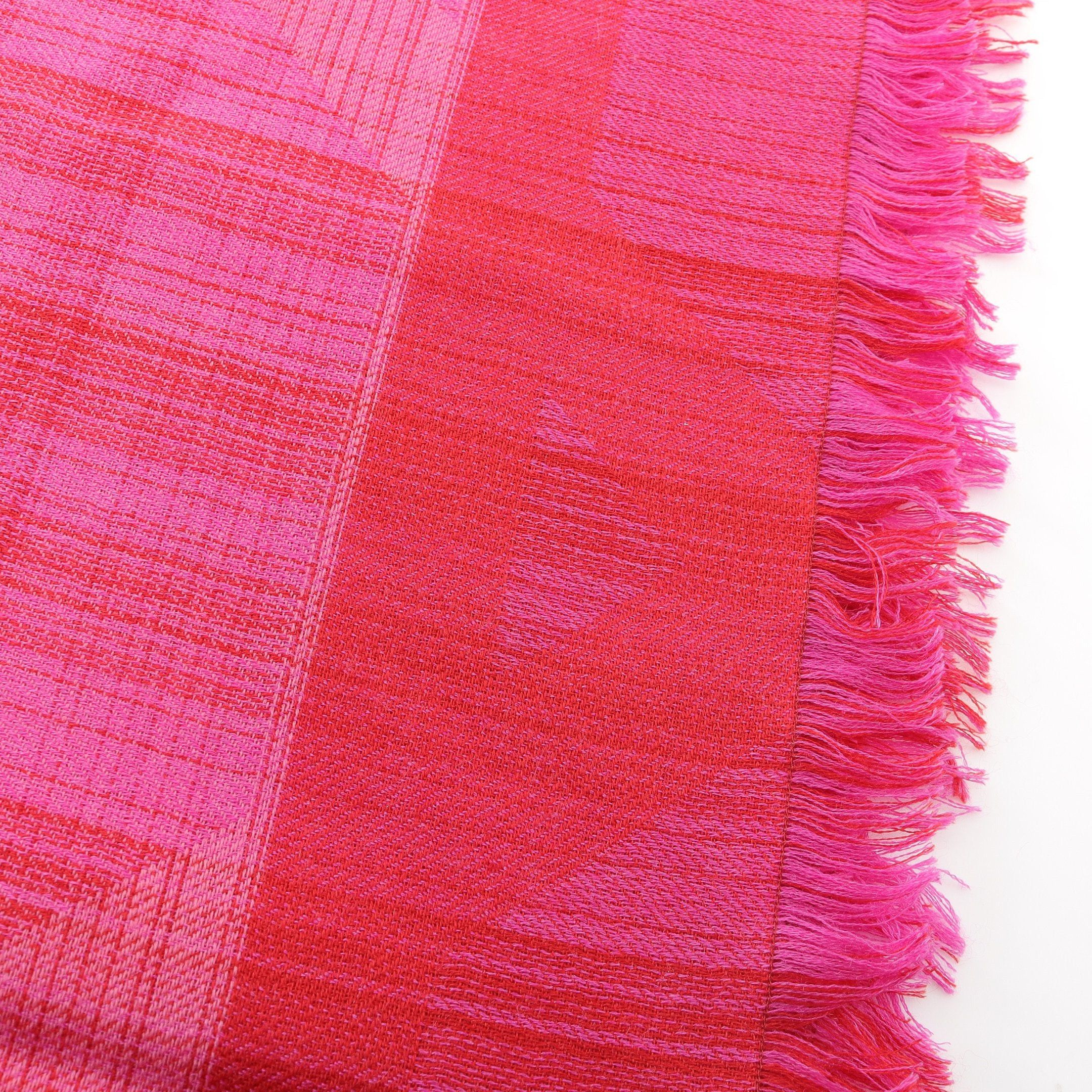 Dior Dior Canage Stall Shawl Wool Cashmere Silk Pink Red Size ONE SIZE - 5 Thumbnail