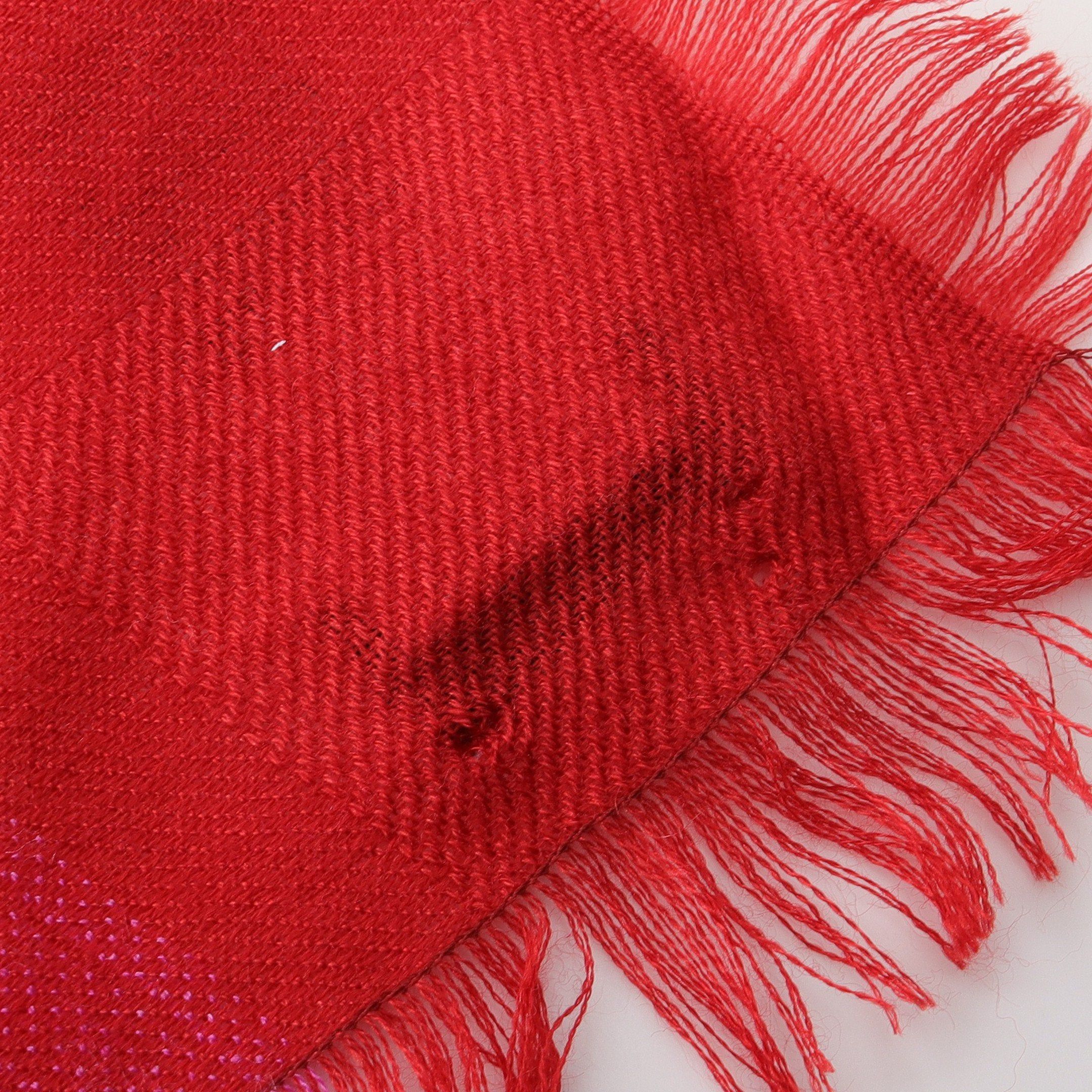 Dior Dior Canage Stall Shawl Wool Cashmere Silk Pink Red Size ONE SIZE - 3 Thumbnail