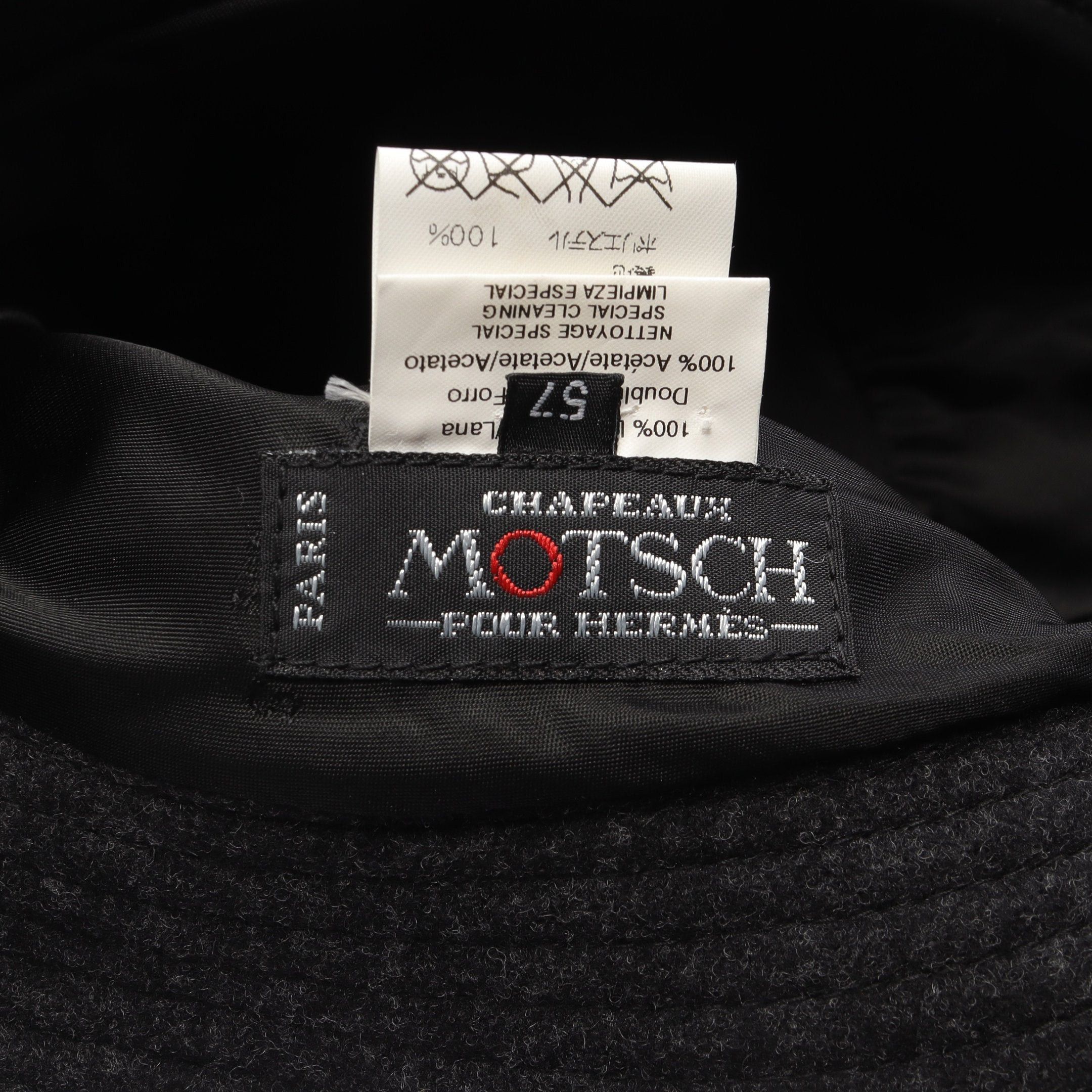 Hermes Hermes Double H Lift Bucket Hat Wool Black Size ONE SIZE - 4 Thumbnail