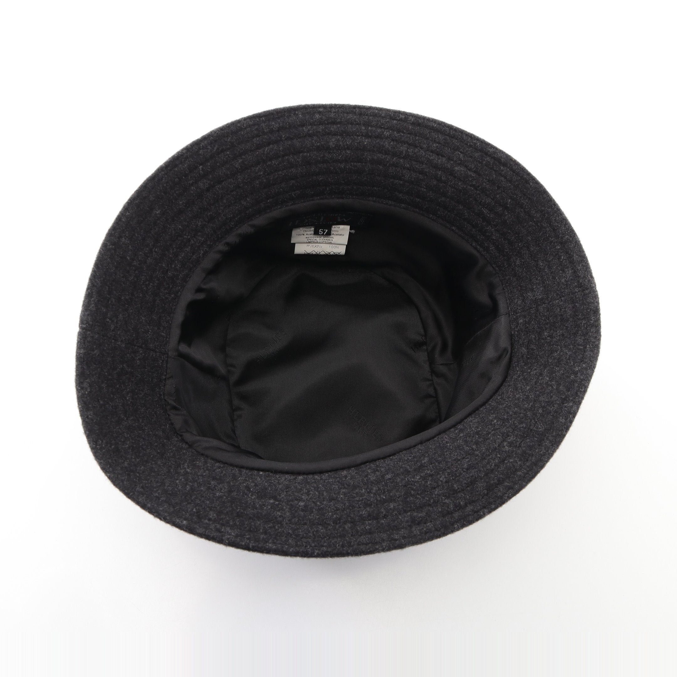 Hermes Hermes Double H Lift Bucket Hat Wool Black Size ONE SIZE - 3 Thumbnail
