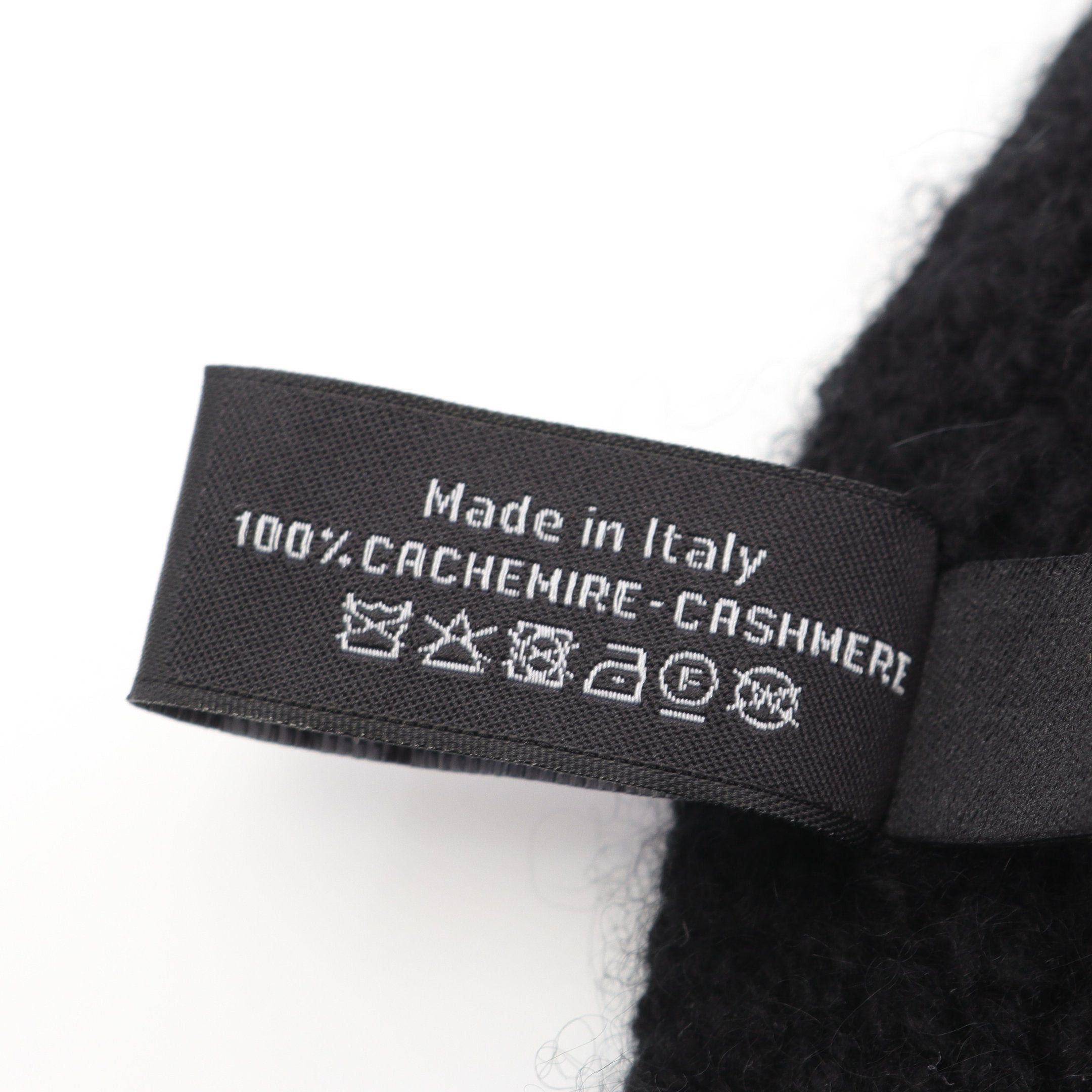 Chanel Chanel Coco Mark Scarf Cashmere Black Size ONE SIZE - 3 Thumbnail