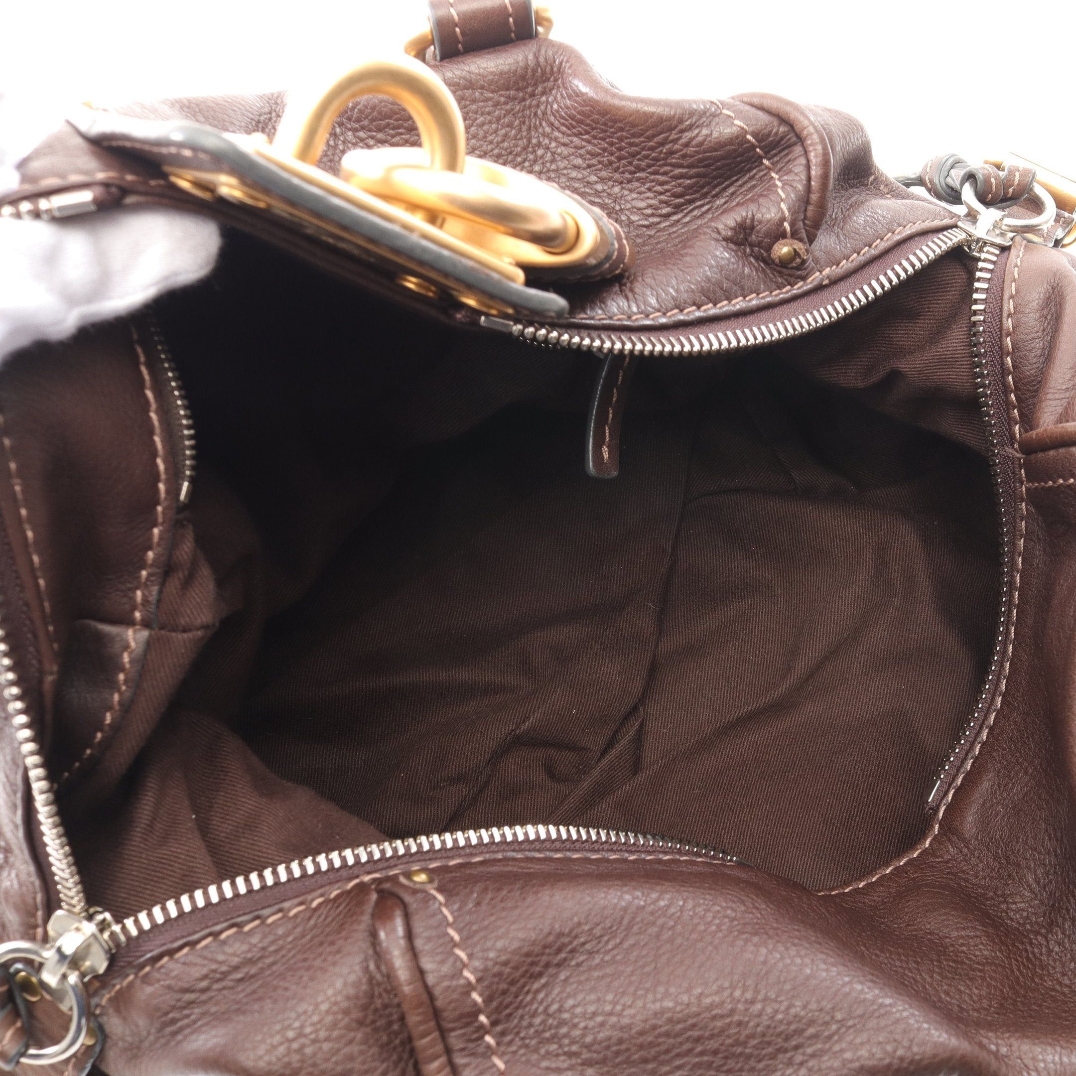 Chloe Chloe Paddington Shoulder Bag Leather Dark Brown Size ONE SIZE - 3 Thumbnail
