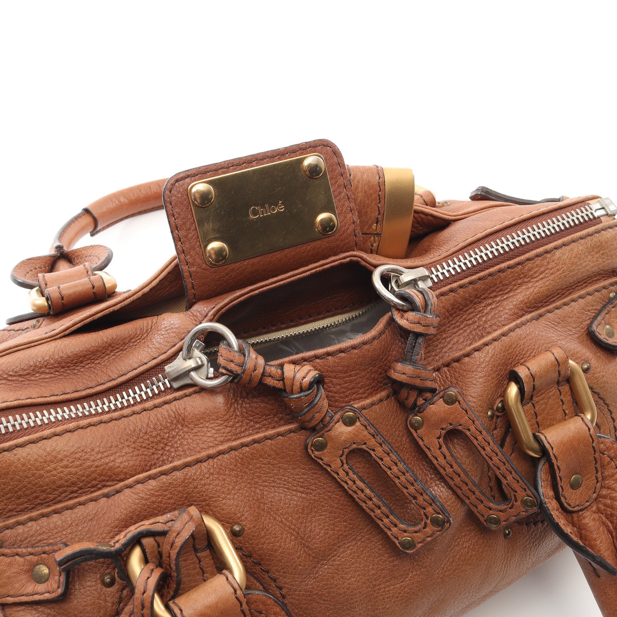 Chloe Chloe Paddington Shoulder Bag Leather Brown Size ONE SIZE - 6 Thumbnail