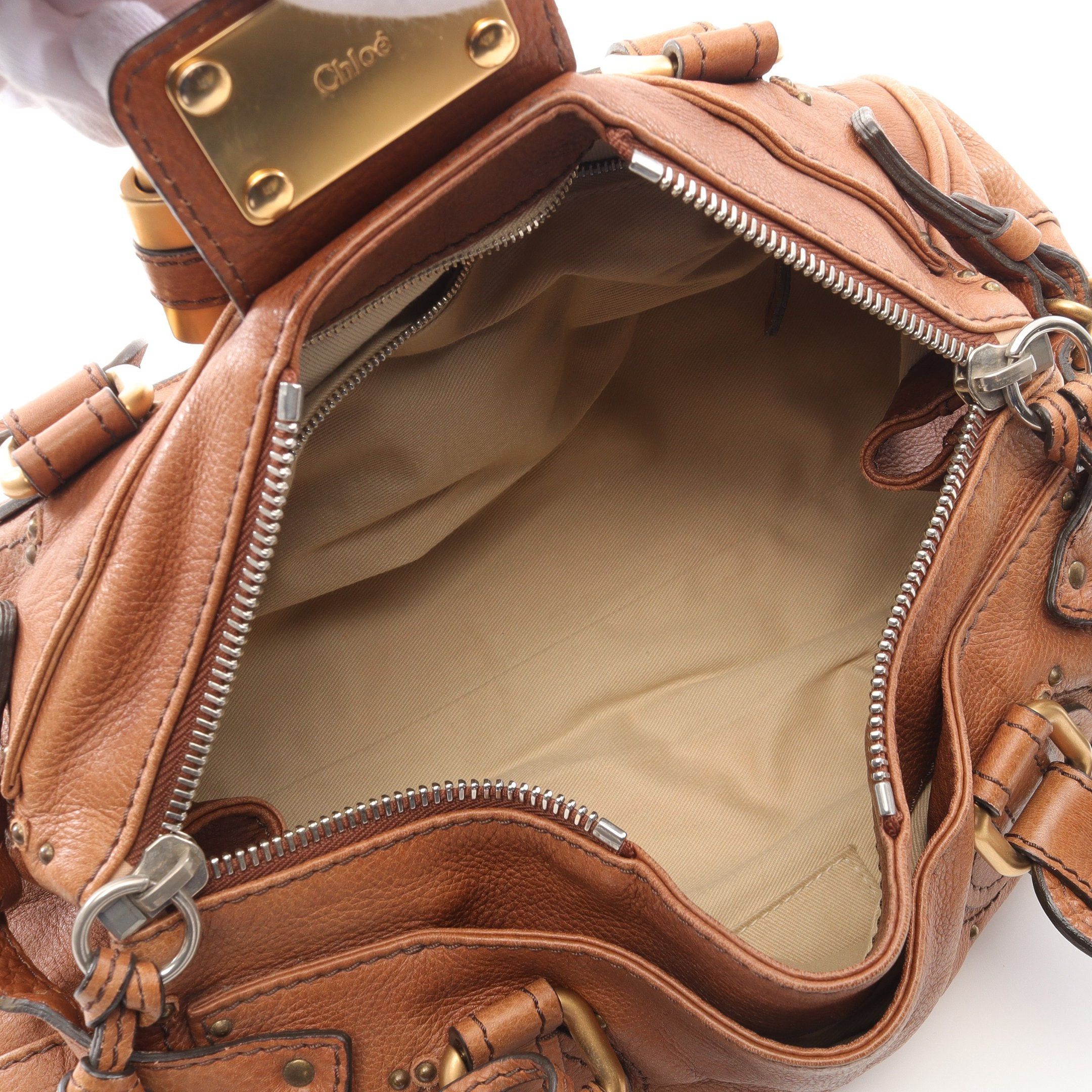 Chloe Chloe Paddington Shoulder Bag Leather Brown Size ONE SIZE - 3 Thumbnail