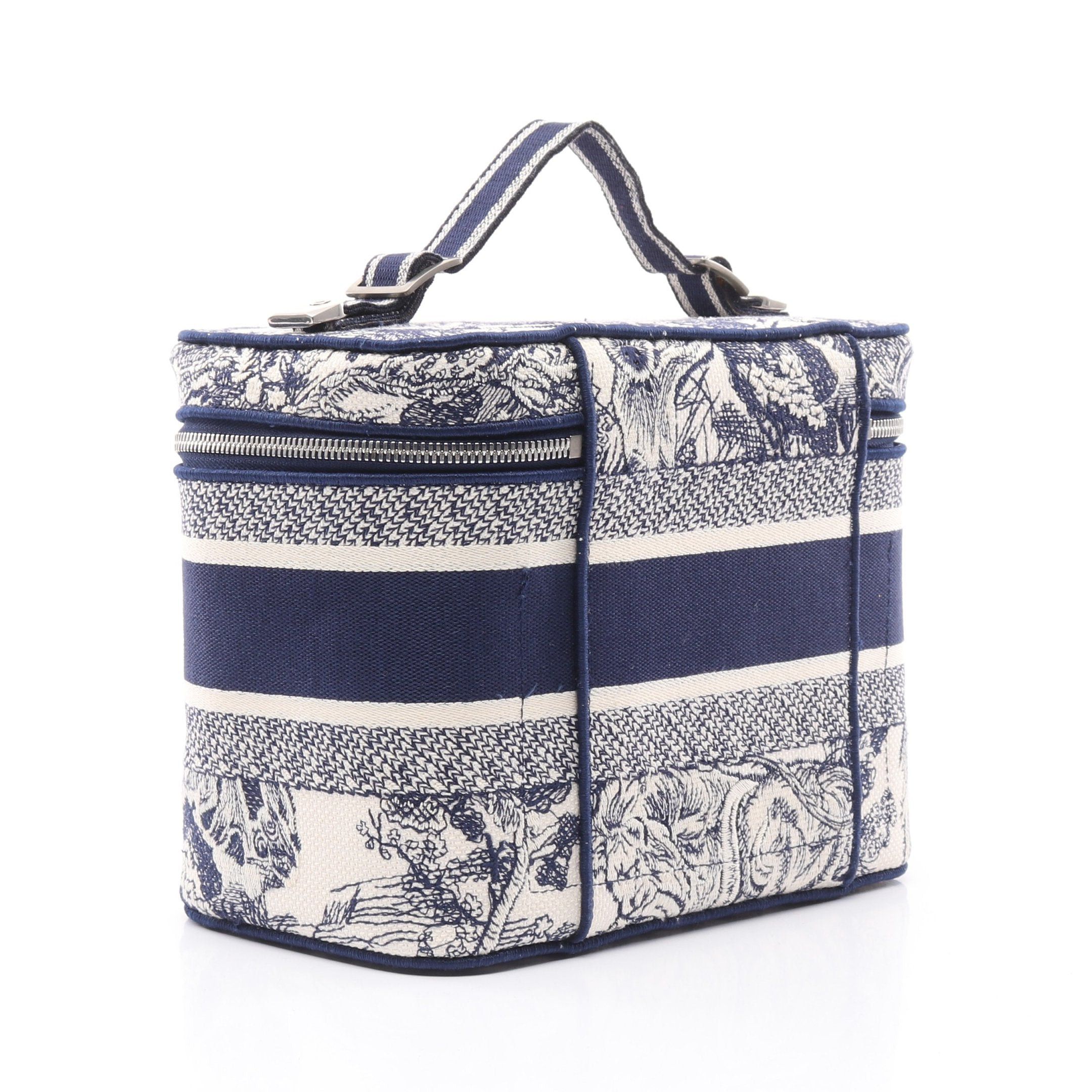 Dior Dior Diortravel Vanity Bag Canvas Off White Navy Size ONE SIZE - 2 Thumbnail