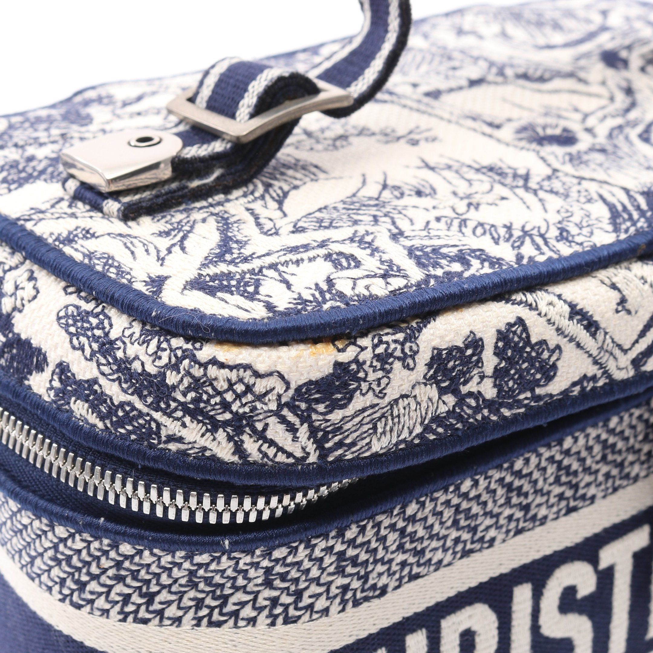 Dior Dior Diortravel Vanity Bag Canvas Off White Navy Size ONE SIZE - 7 Thumbnail