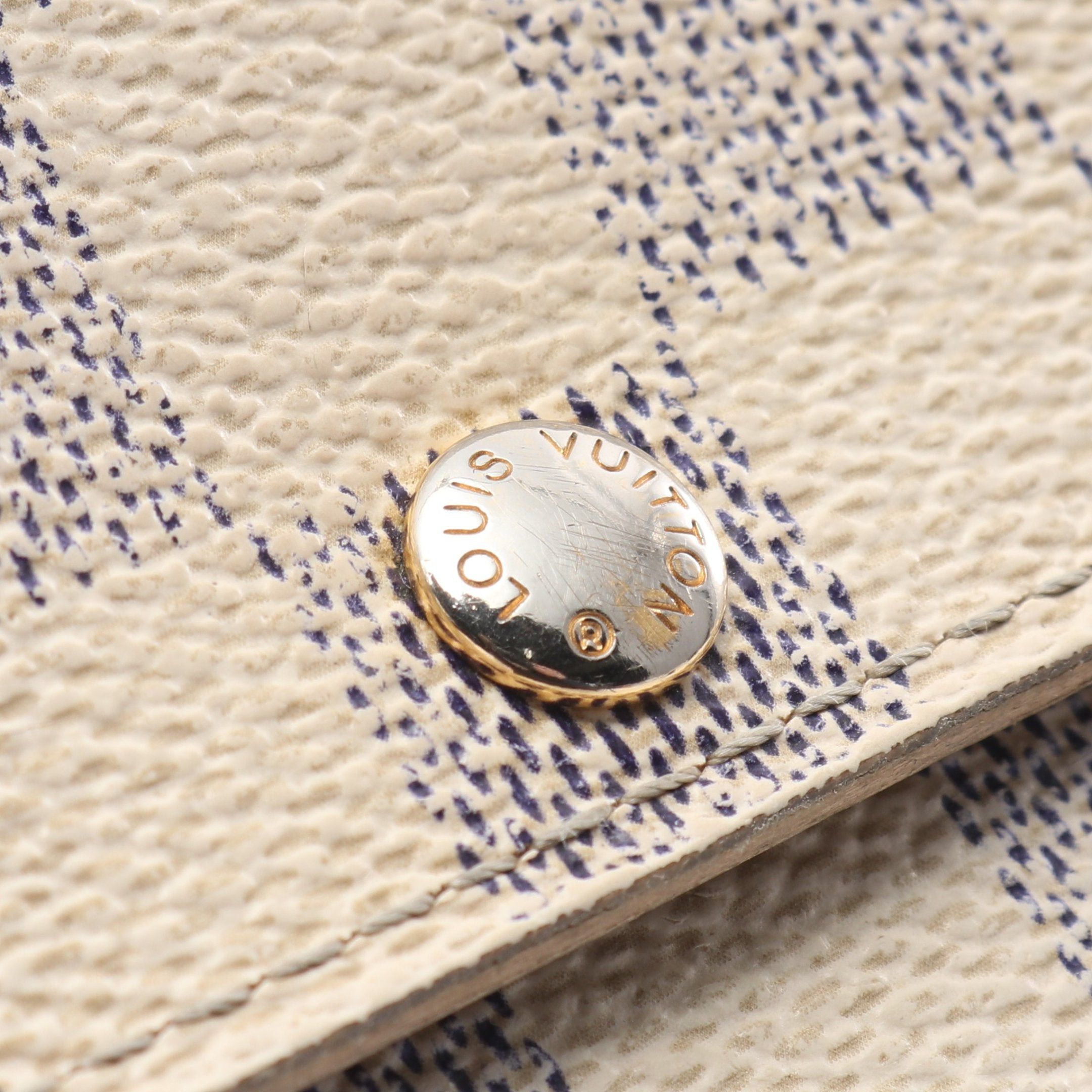 Louis Vuitton Louis Vuitton Portefeuil Sara Damier Azur Bi-Fold Long Wallet Leather White Size ONE SIZE - 15 Thumbnail