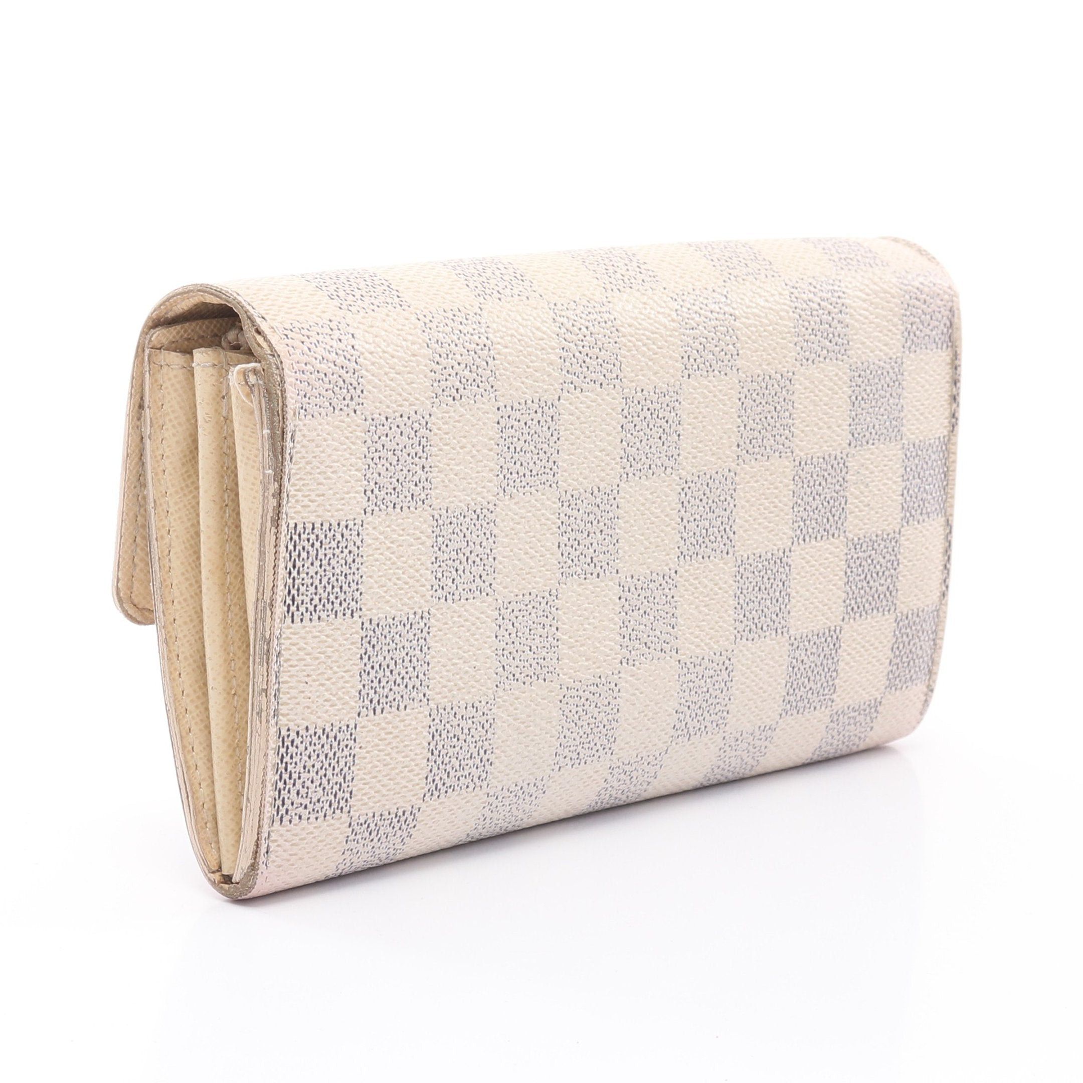 Louis Vuitton Louis Vuitton Portefeuil Sara Damier Azur Bi-Fold Long Wallet Leather White Size ONE SIZE - 2 Thumbnail