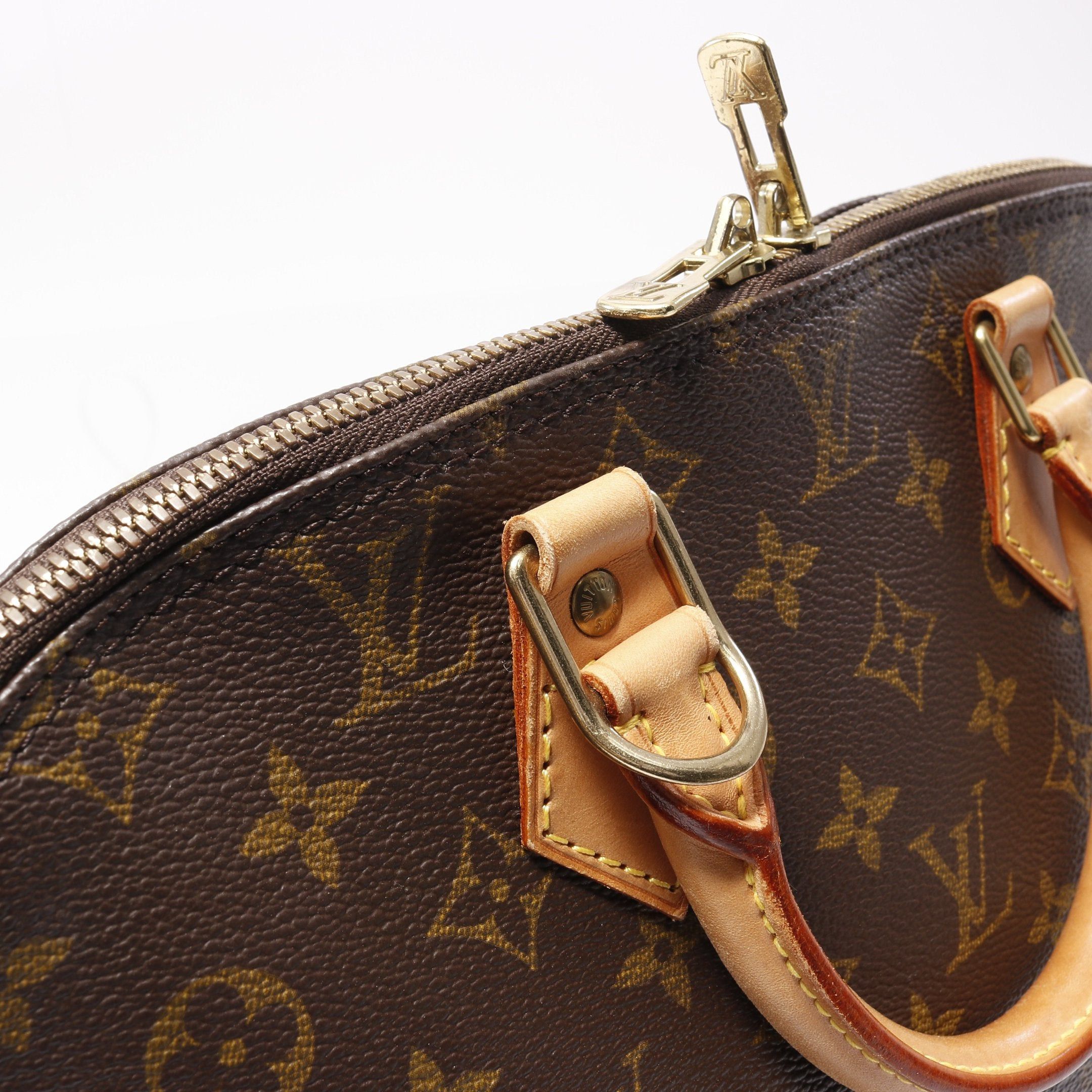 Louis Vuitton Louis Vuitton Alma Pm Monogram Handbag Leather Brown Size ONE SIZE - 10 Thumbnail
