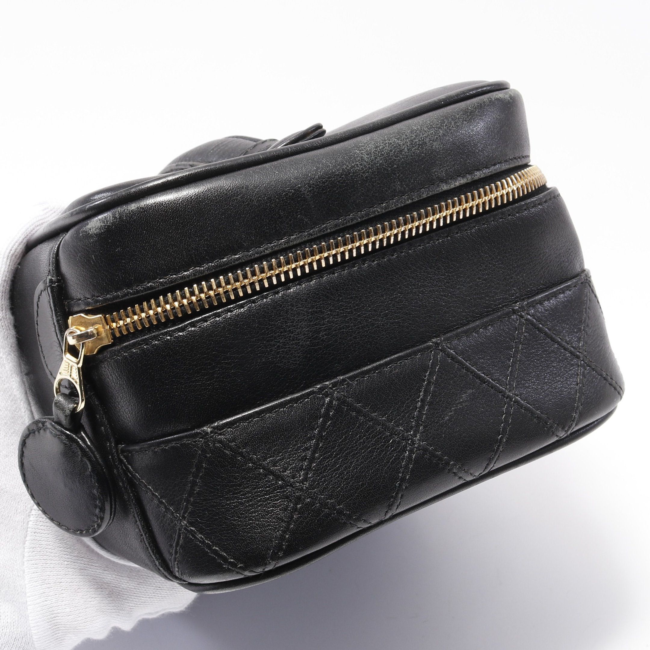Chanel Chanel Bicolore Handbag Vanity Bag Leather Black Gold Hardware Size ONE SIZE - 10 Thumbnail