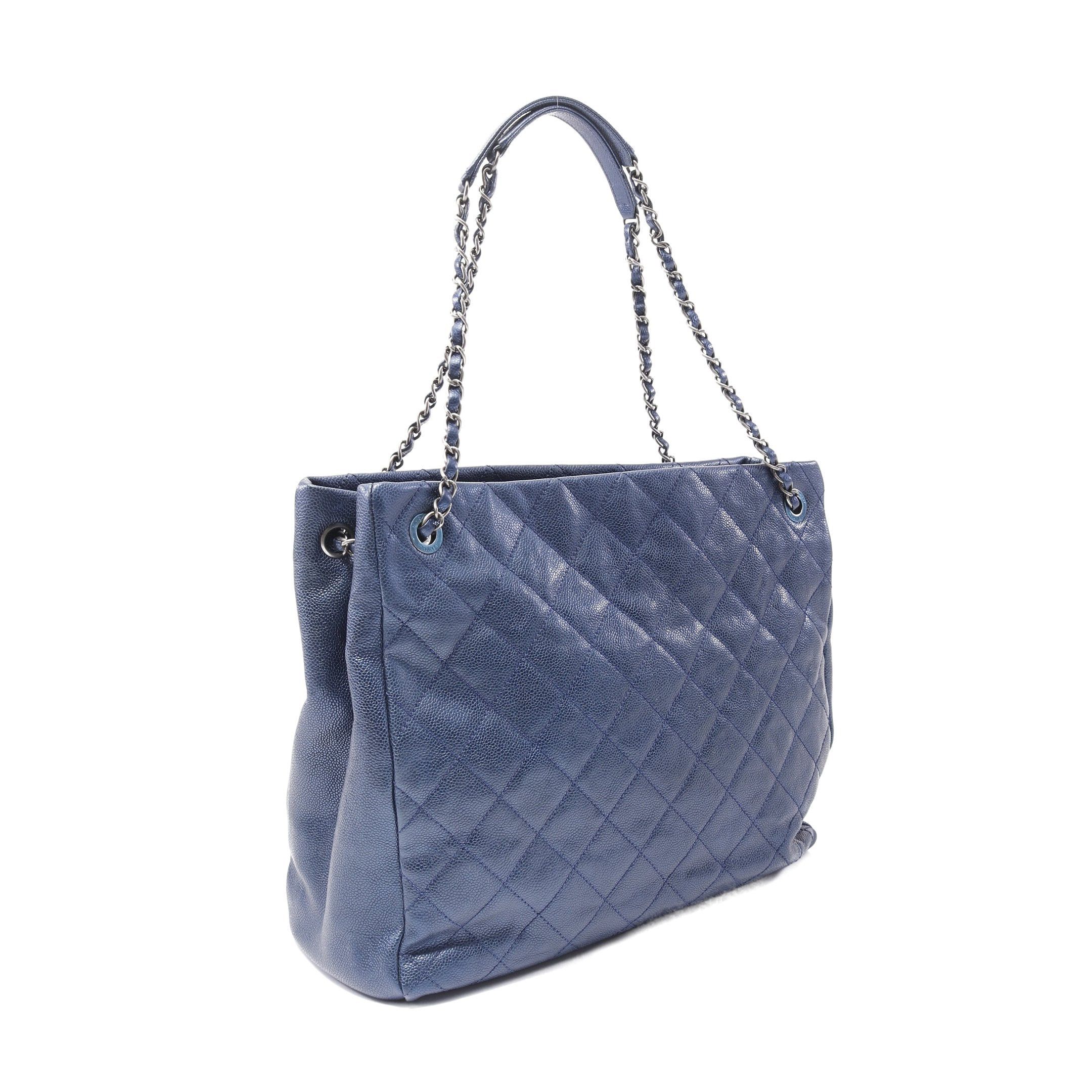 Chanel Chanel Matelasse Chain Shoulder Bag Tote Caviar Skin Blue Antique Silver Hardware Metallic Size ONE SIZE - 2 Thumbnail