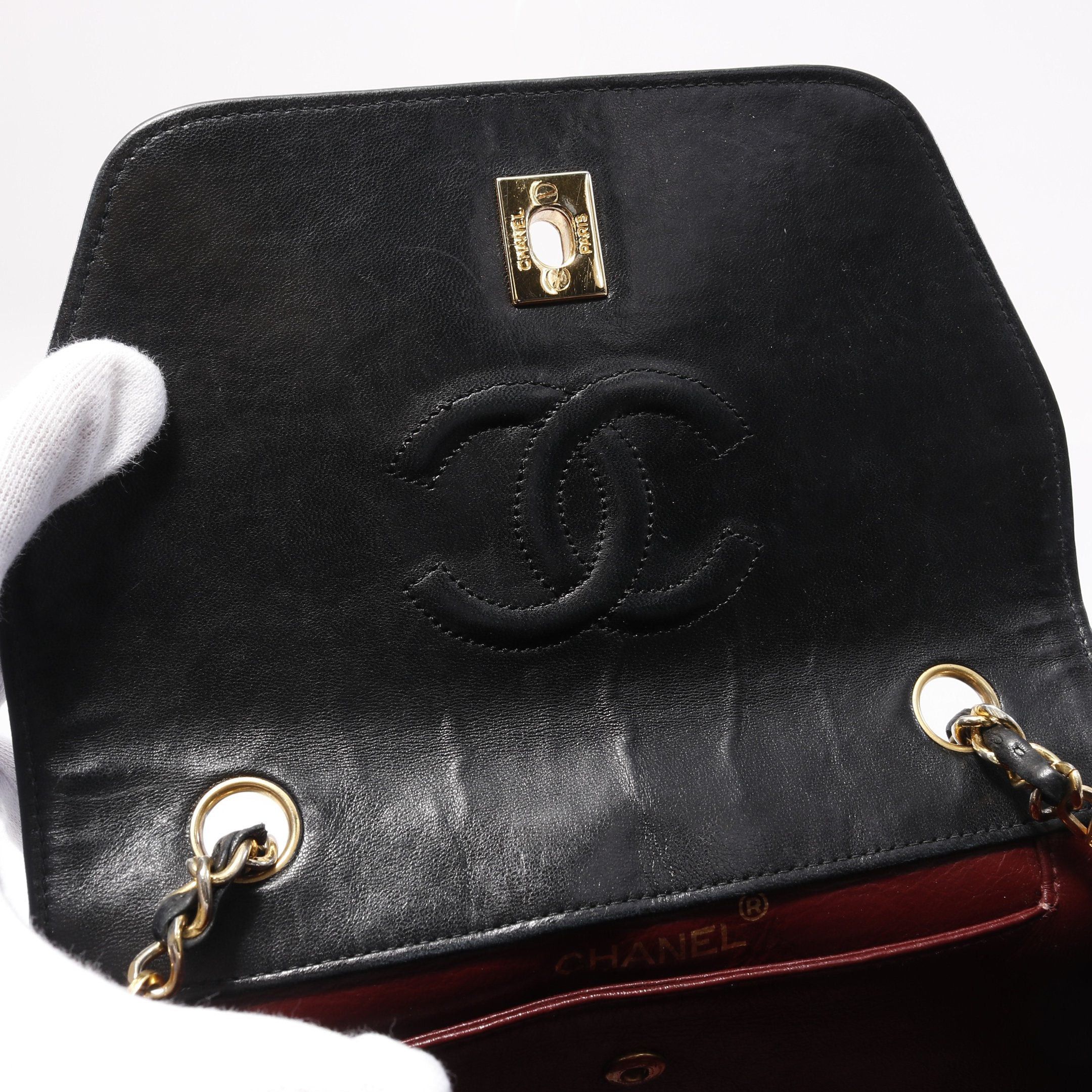 Chanel Chanel Matelasse Chain Shoulder Bag Lambskin Black Gold Hardware Size ONE SIZE - 10 Thumbnail