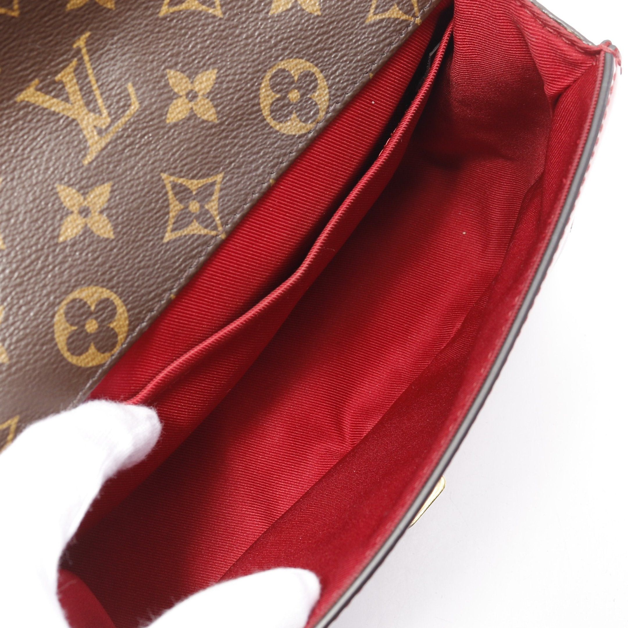 Louis Vuitton Louis Vuitton Cherry Wood Bb Vernis Scarlet Handbag Leather Red Brown Size ONE SIZE - 3 Thumbnail