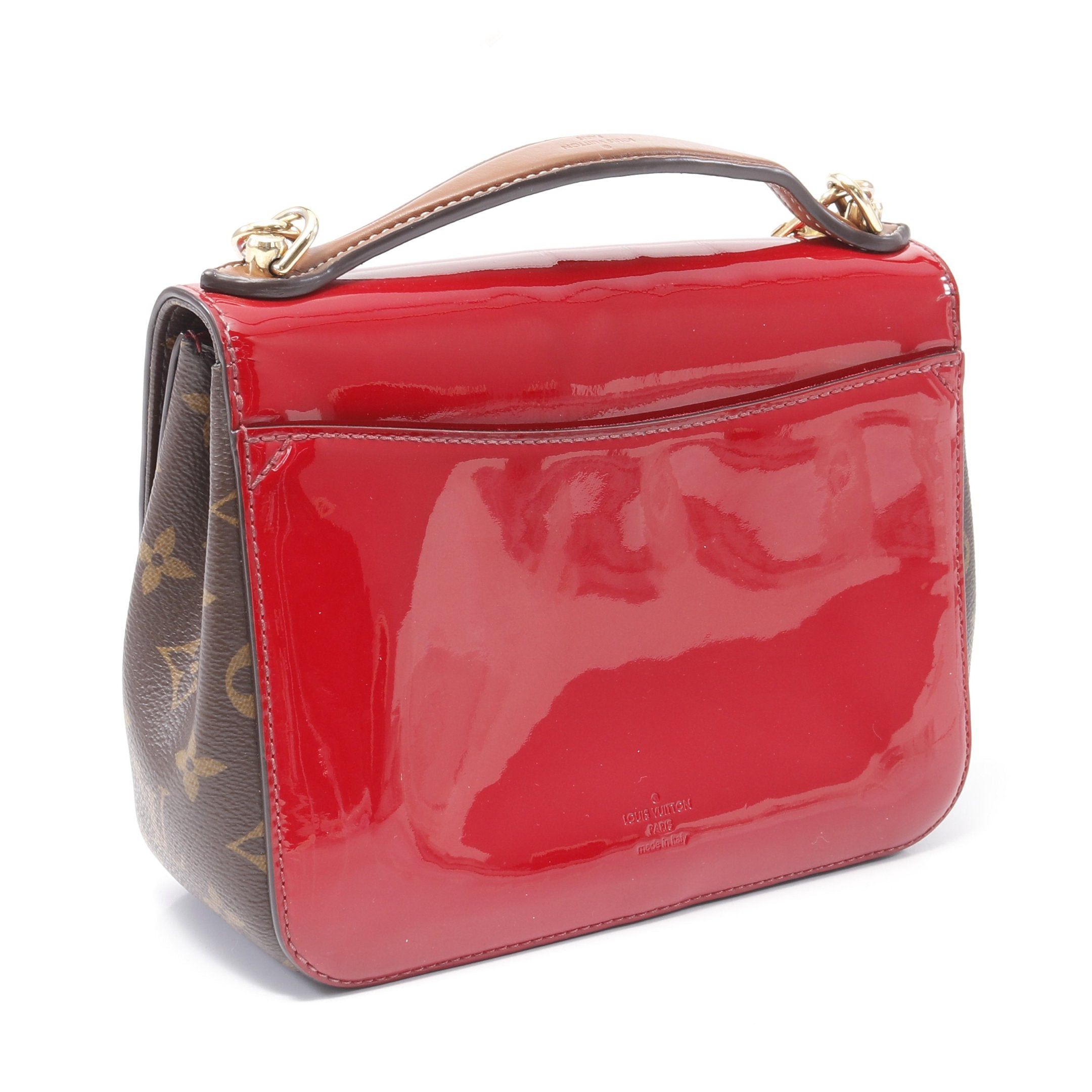 Louis Vuitton Louis Vuitton Cherry Wood Bb Vernis Scarlet Handbag Leather Red Brown Size ONE SIZE - 2 Thumbnail