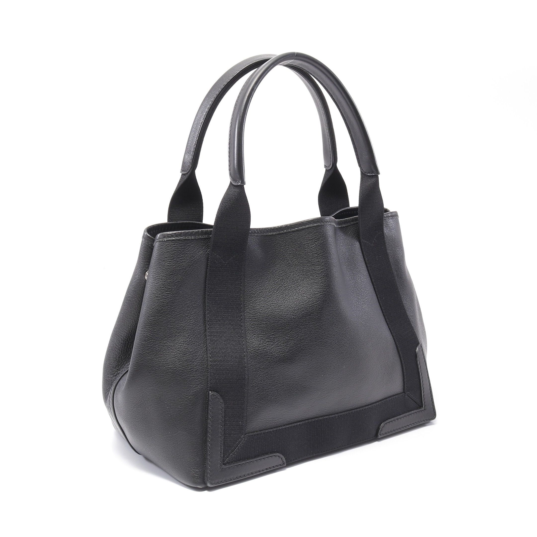 Balenciaga Balenciaga Navy Cabas S Hippopotamus Handbag Tote Bag Leather Black Size ONE SIZE - 2 Thumbnail