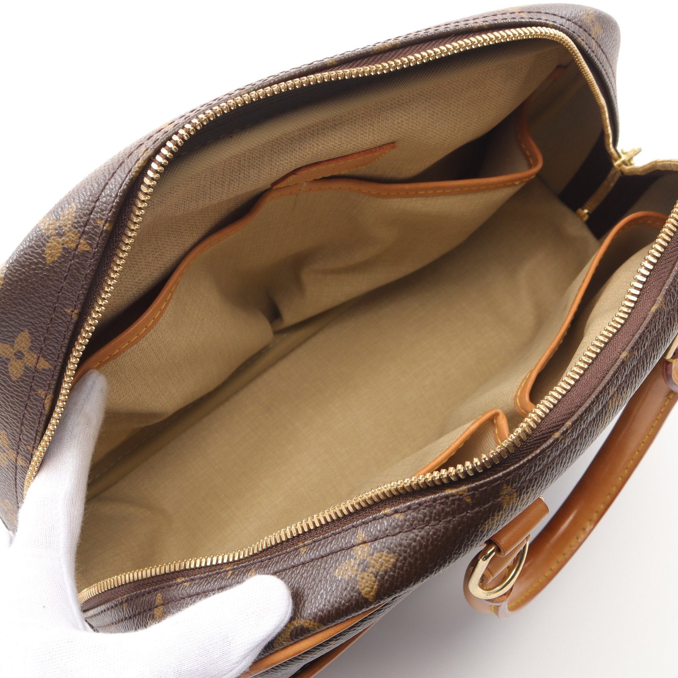 Louis Vuitton Louis Vuitton Trouville Monogram Handbag Leather Brown Size ONE SIZE - 3 Thumbnail
