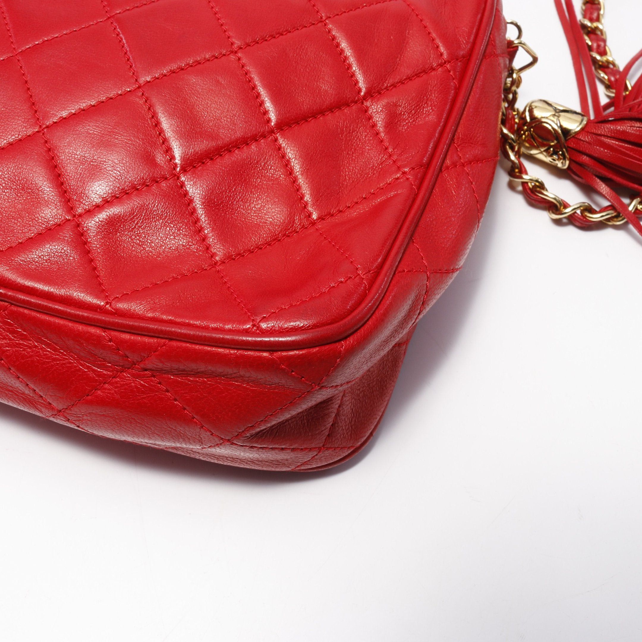 Chanel Chanel Matelasse Chain Shoulder Bag Lambskin Red Gold Hardware Tassel Size ONE SIZE - 6 Thumbnail