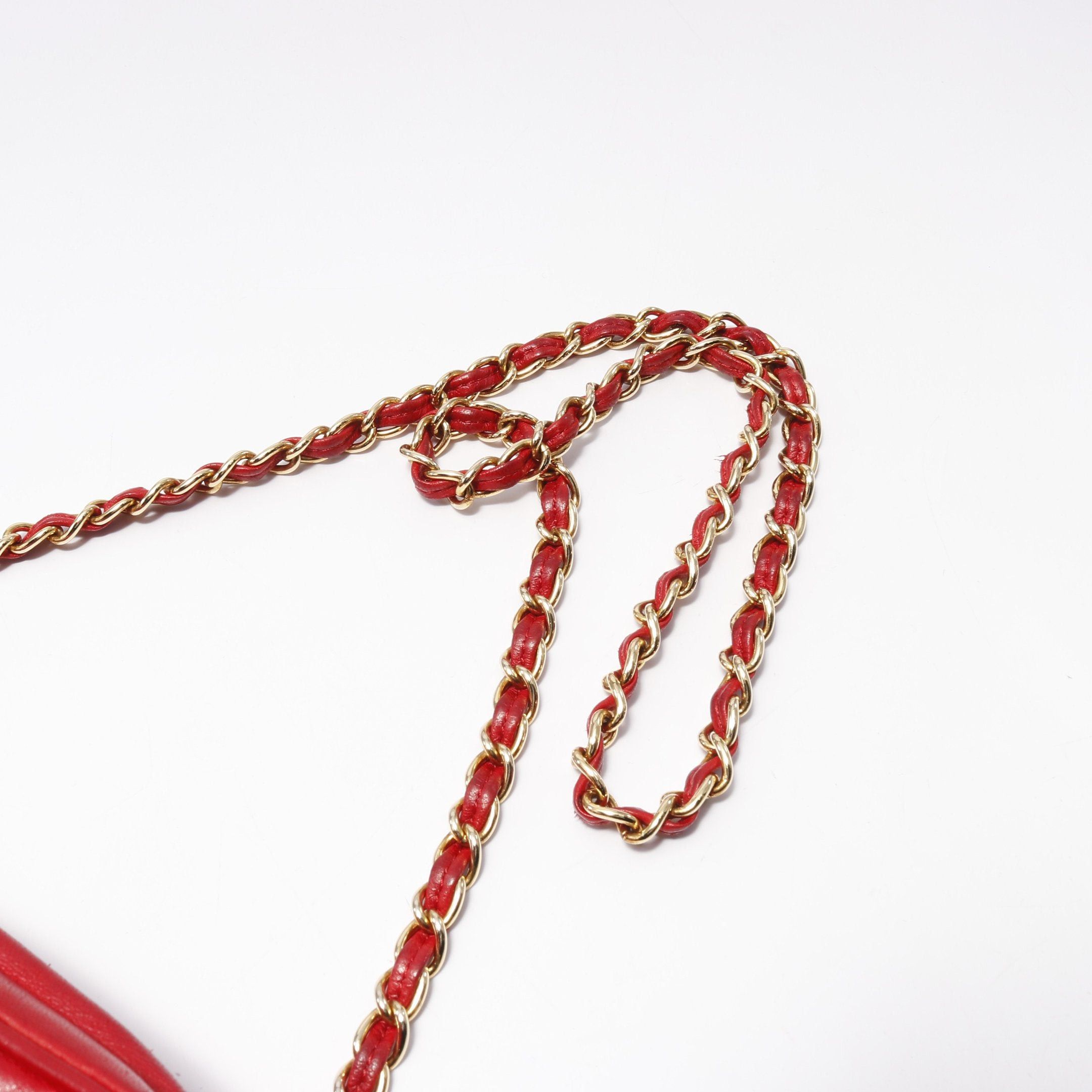 Chanel Chanel Matelasse Chain Shoulder Bag Lambskin Red Gold Hardware Tassel Size ONE SIZE - 9 Thumbnail