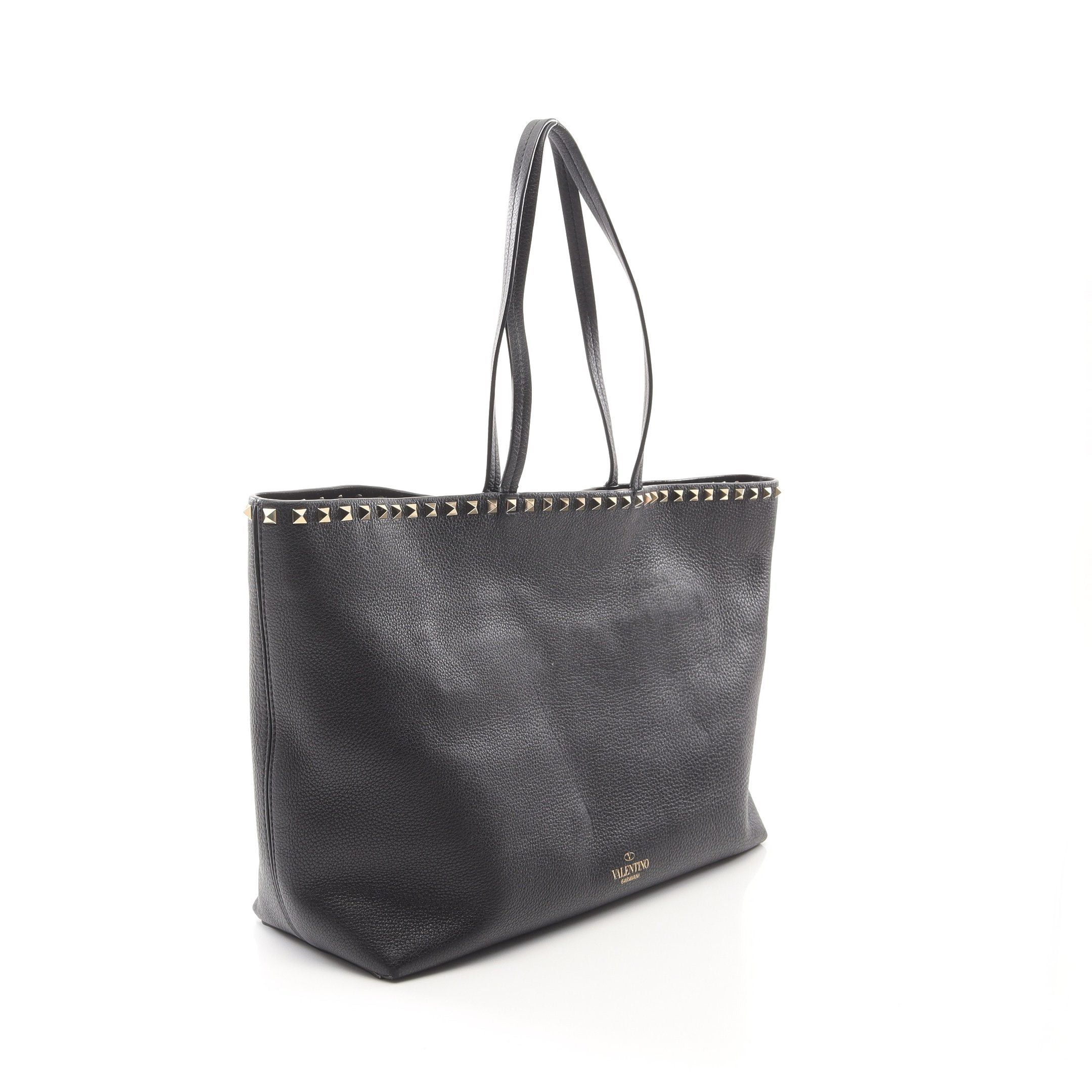 Valentino Valentino Rockstud Shoulder Bag Tote Leather Black Size ONE SIZE - 2 Thumbnail